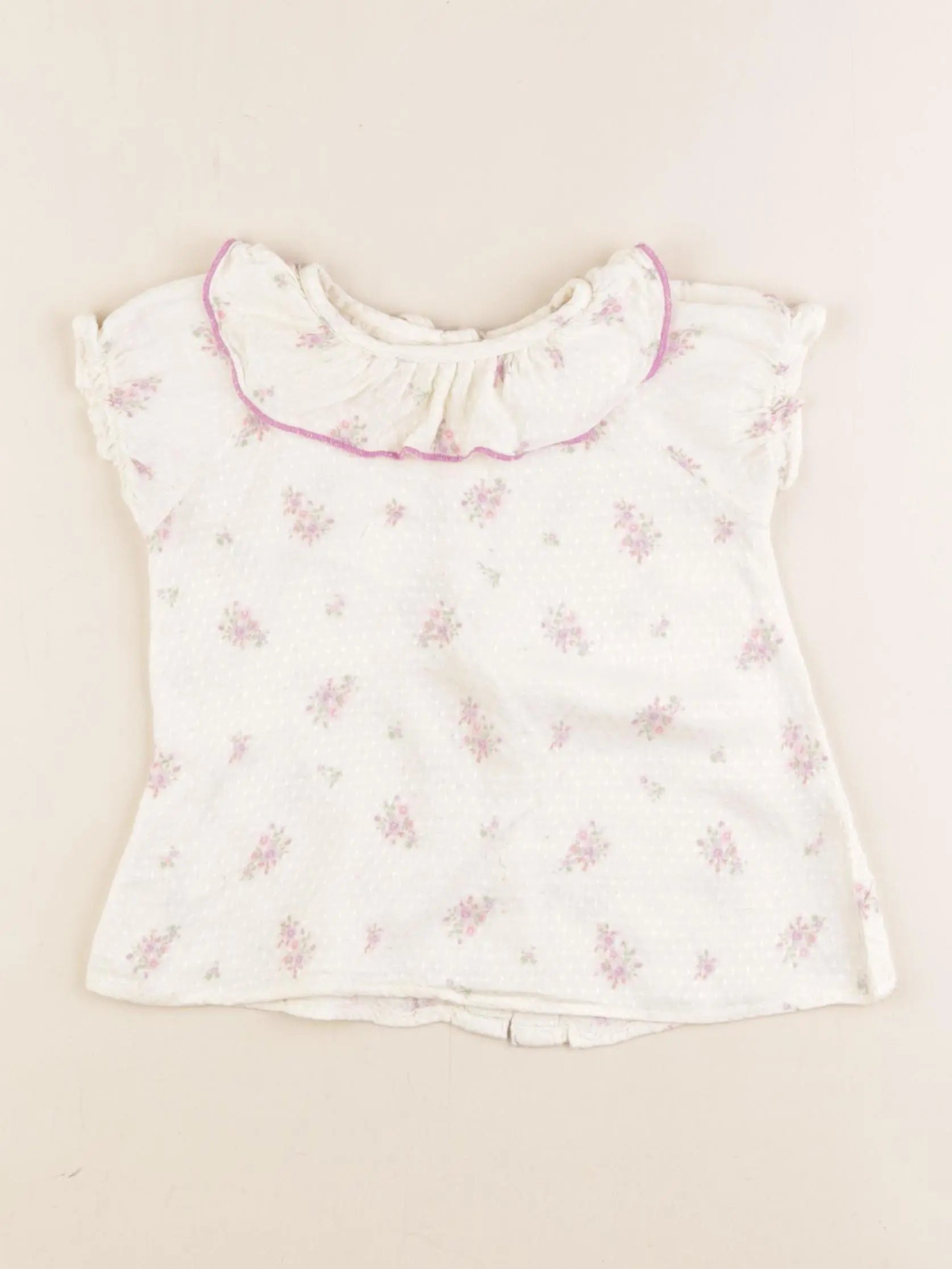 Lililotte - blouse beige, violet - 24 mois