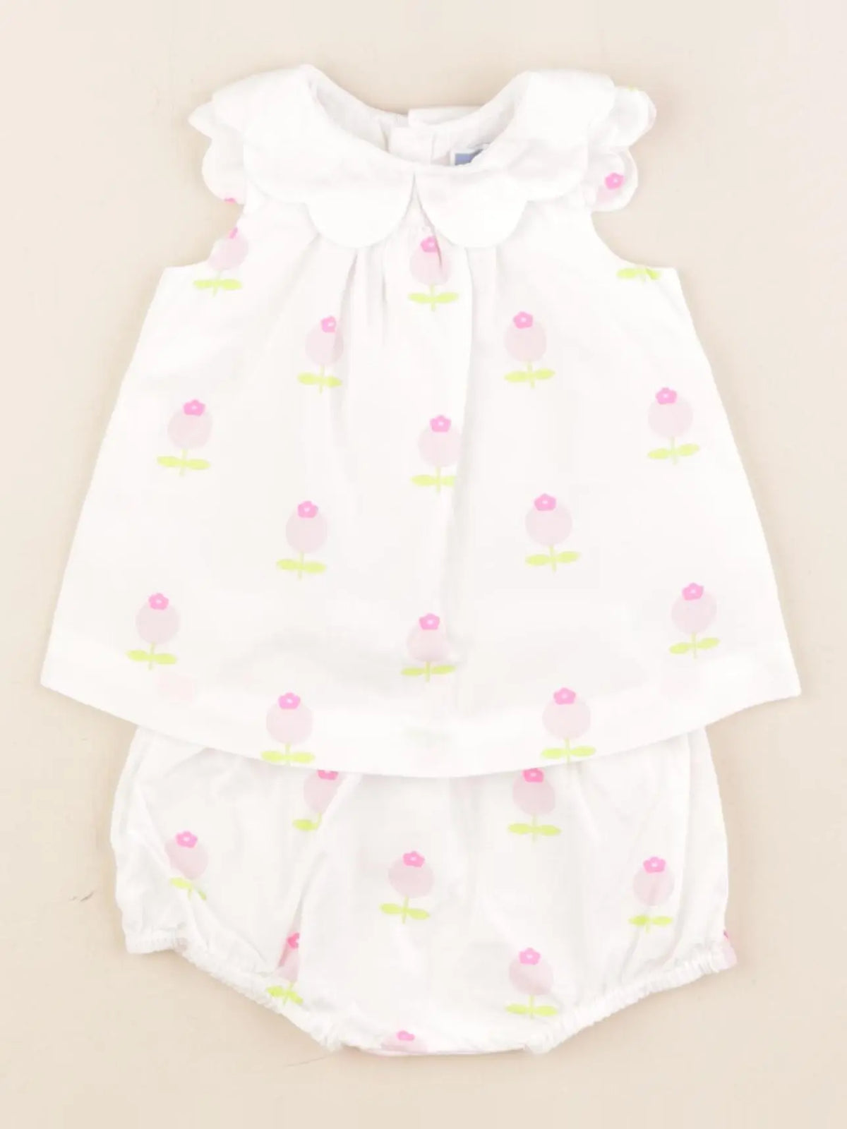 Jacadi - ensemble blanc, rose - 3 mois