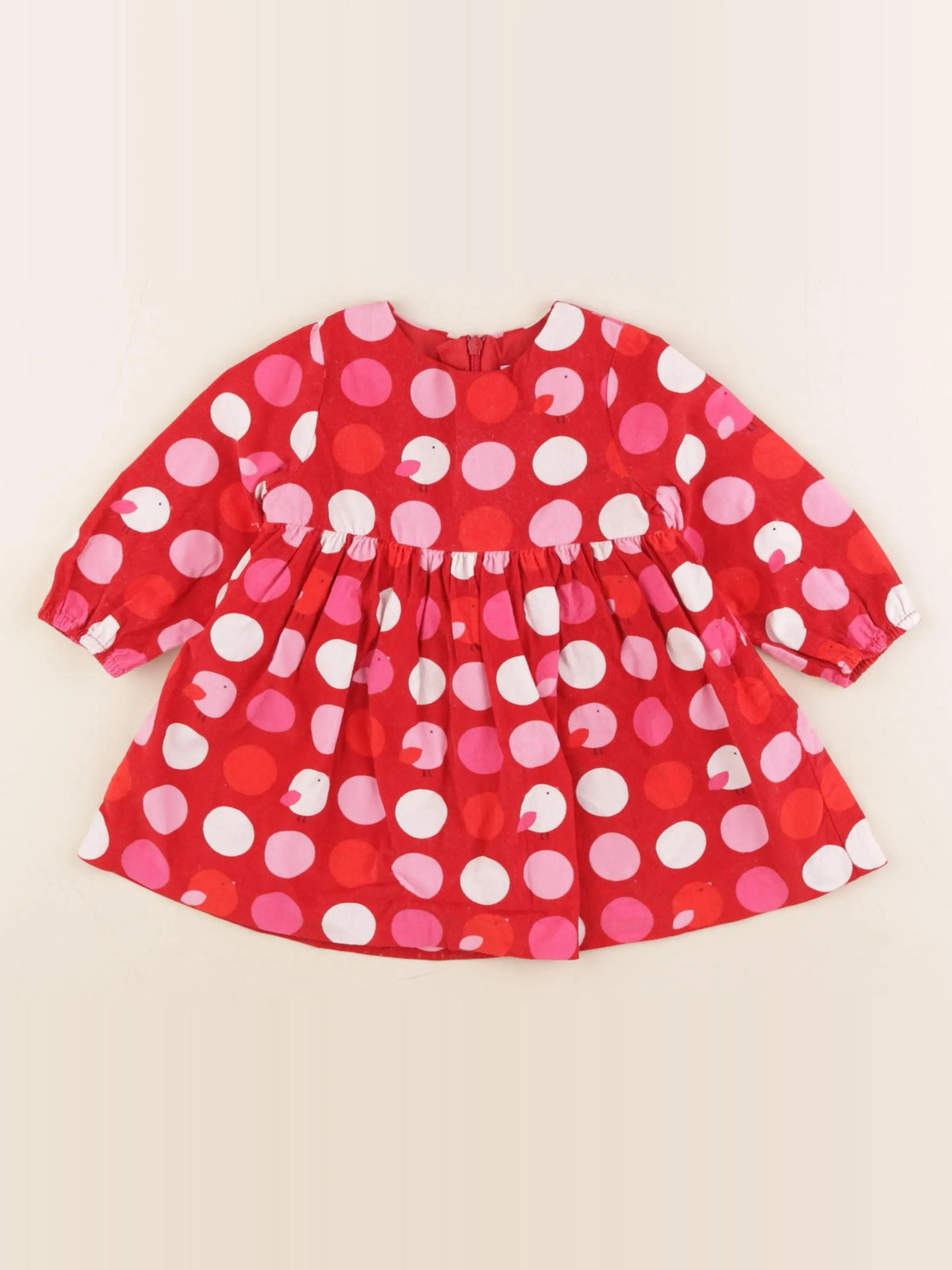 Jacadi - robe rouge, rose - 12 mois