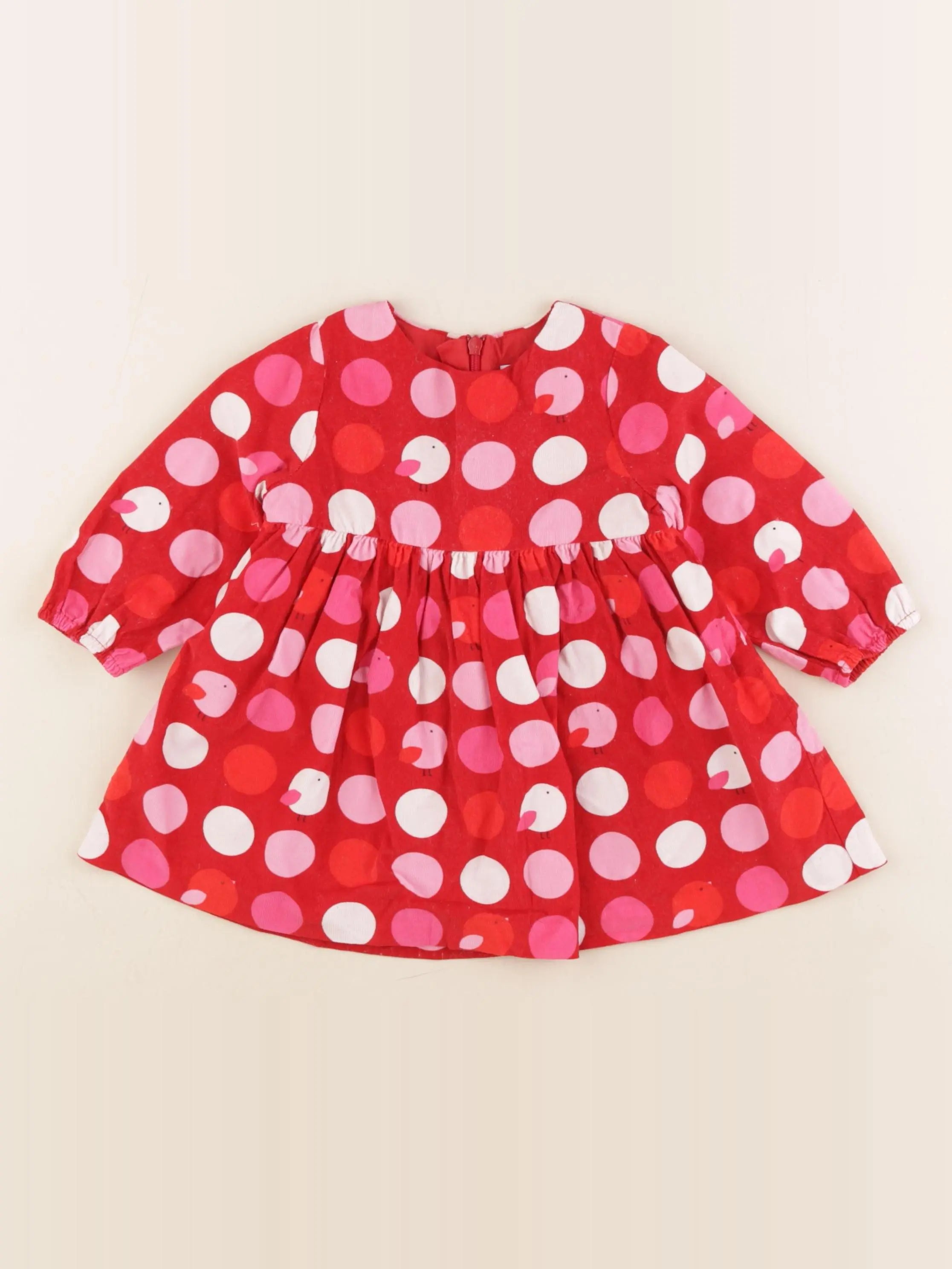 Jacadi - robe rouge, rose - 12 mois