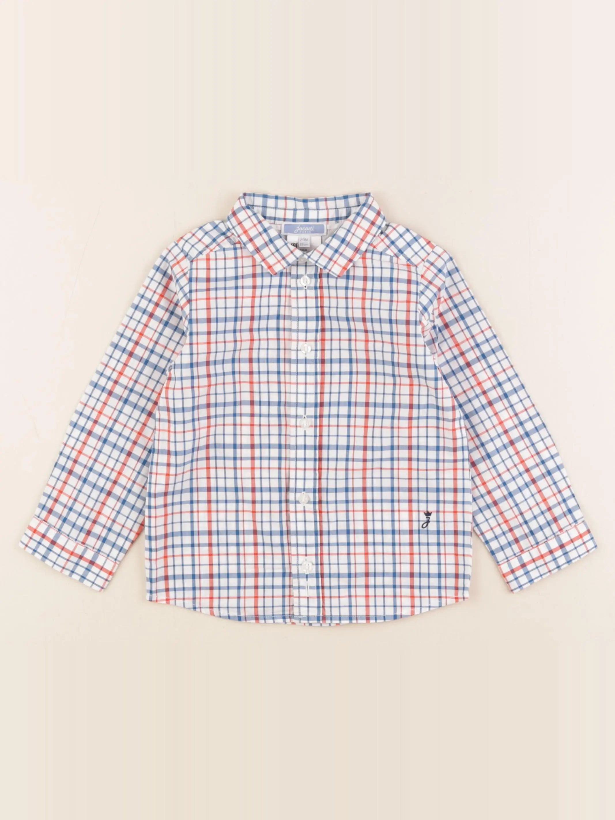 Jacadi - chemise blanc, bleu - 24 mois