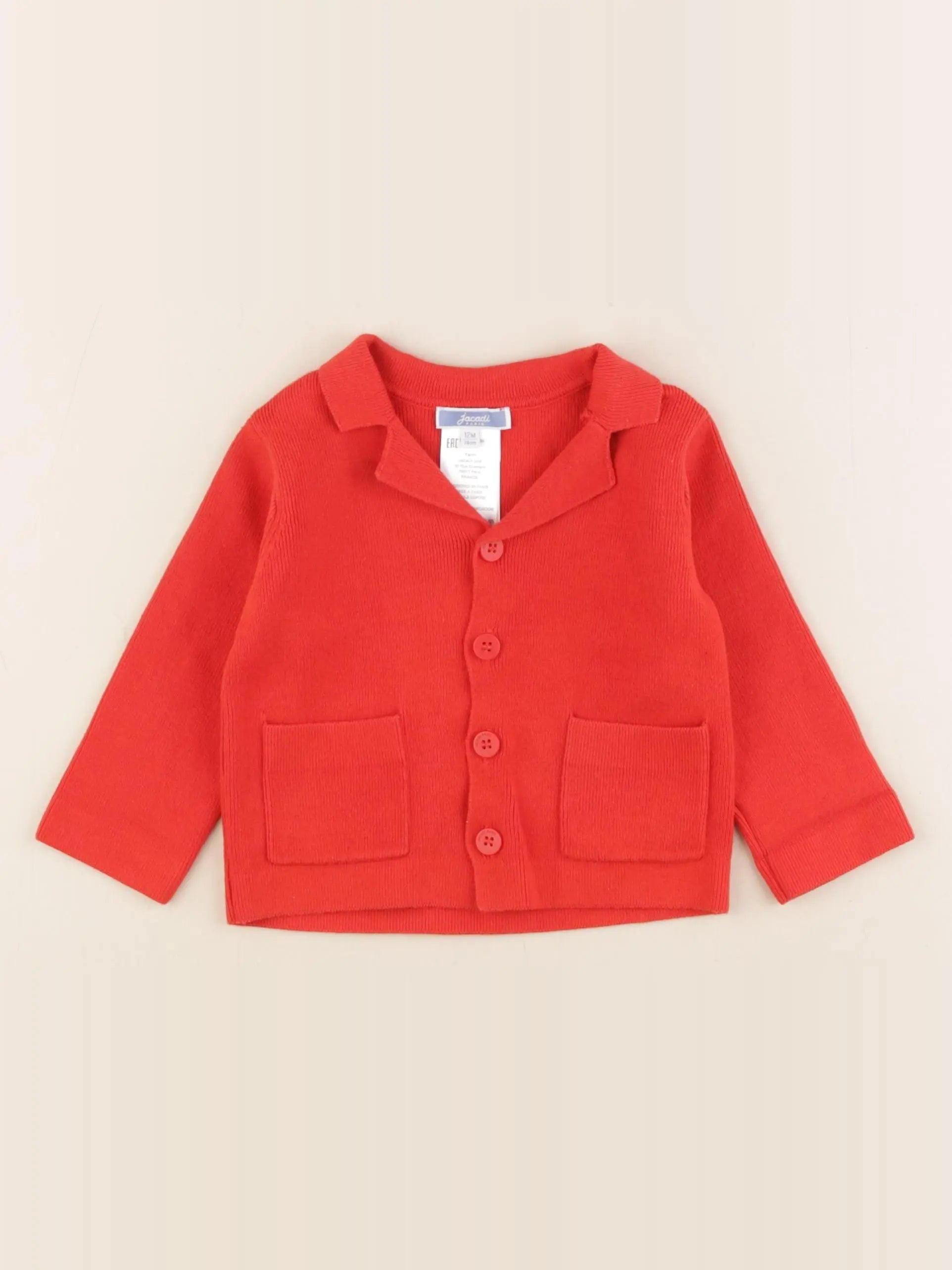 Jacadi - gilet rouge - 12 mois