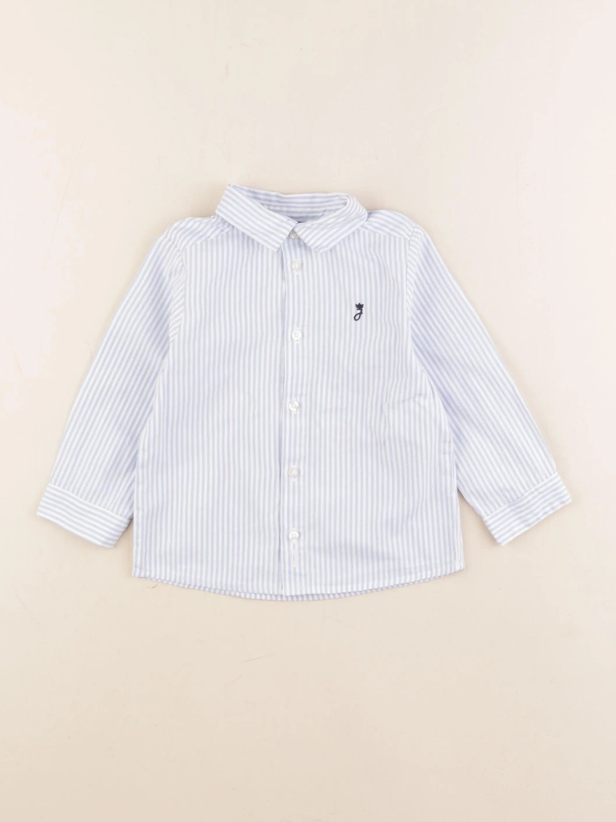 Jacadi - chemise blanc, bleu - 24 mois