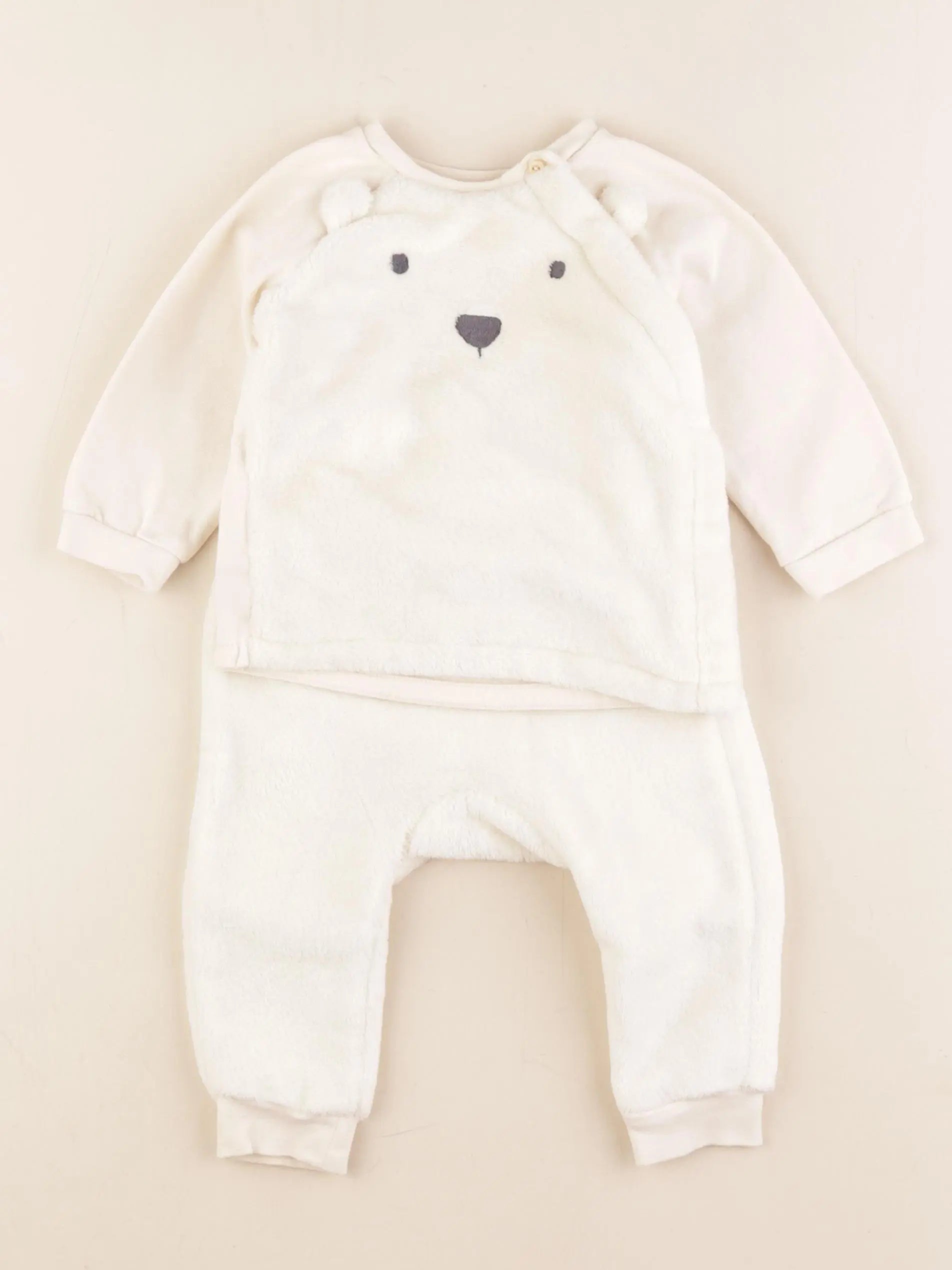 H&M - ensemble beige - 6/9 mois