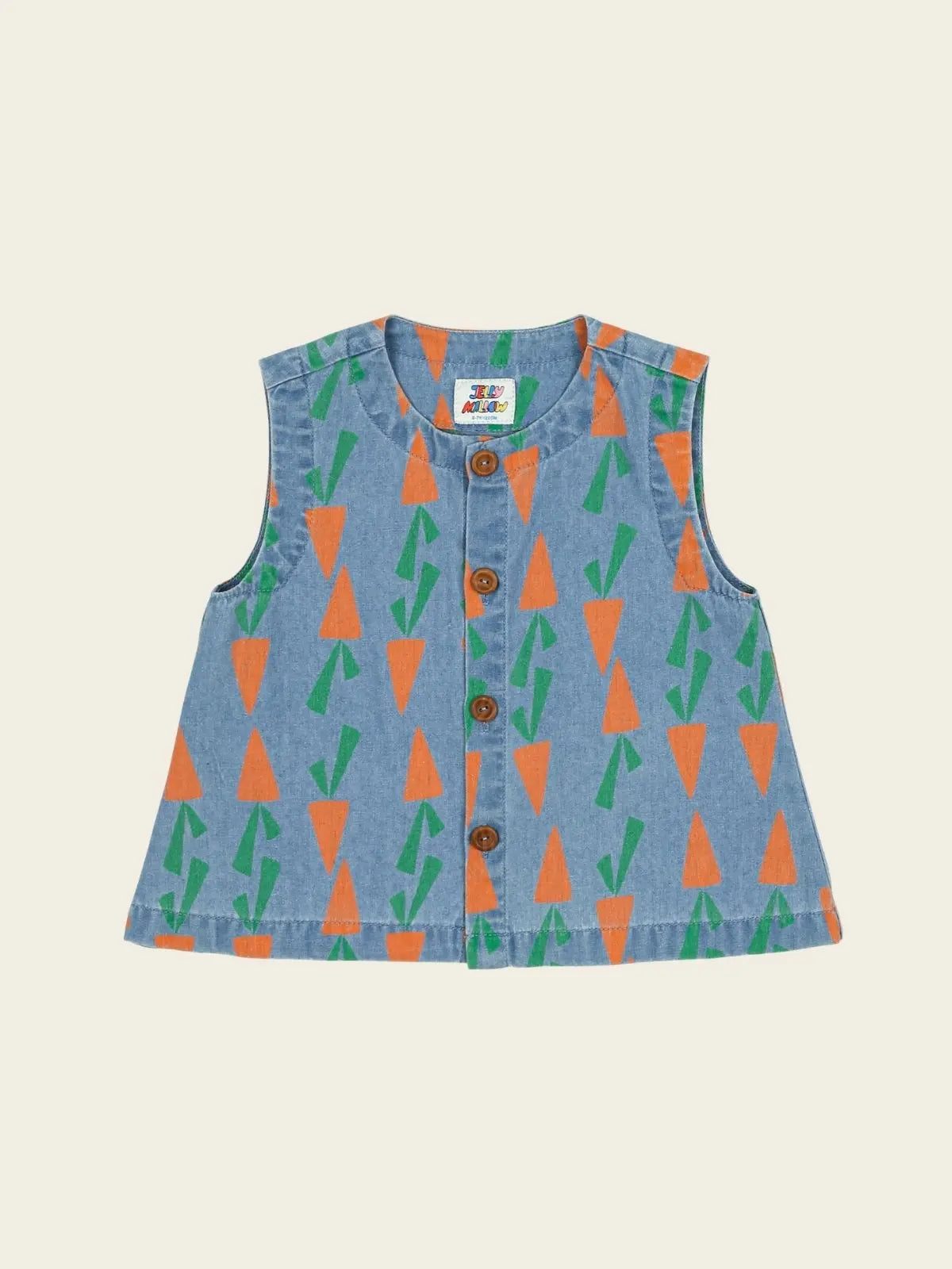 Blouse bleu, orange