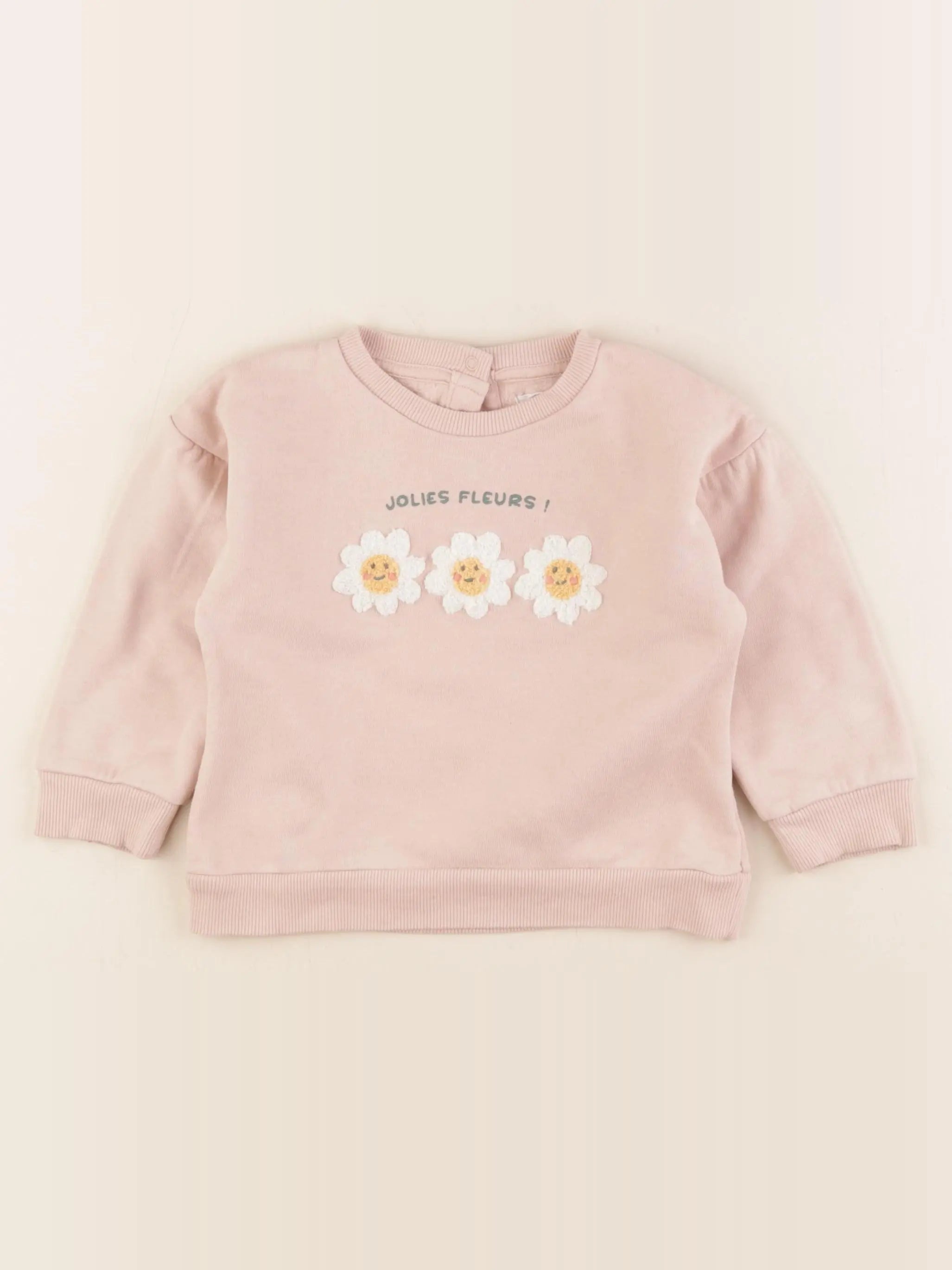 Vertbaudet - sweat rose - 24 mois