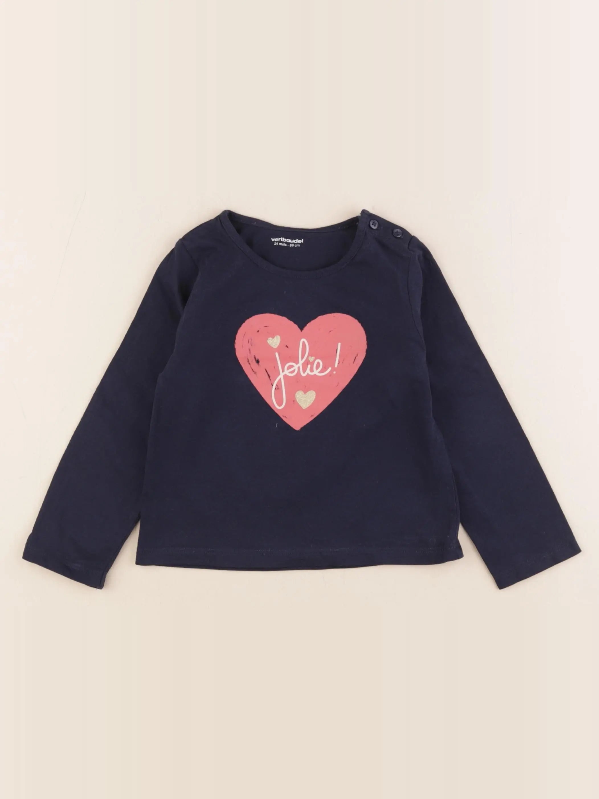Vertbaudet - tee-shirt bleu - 24 mois