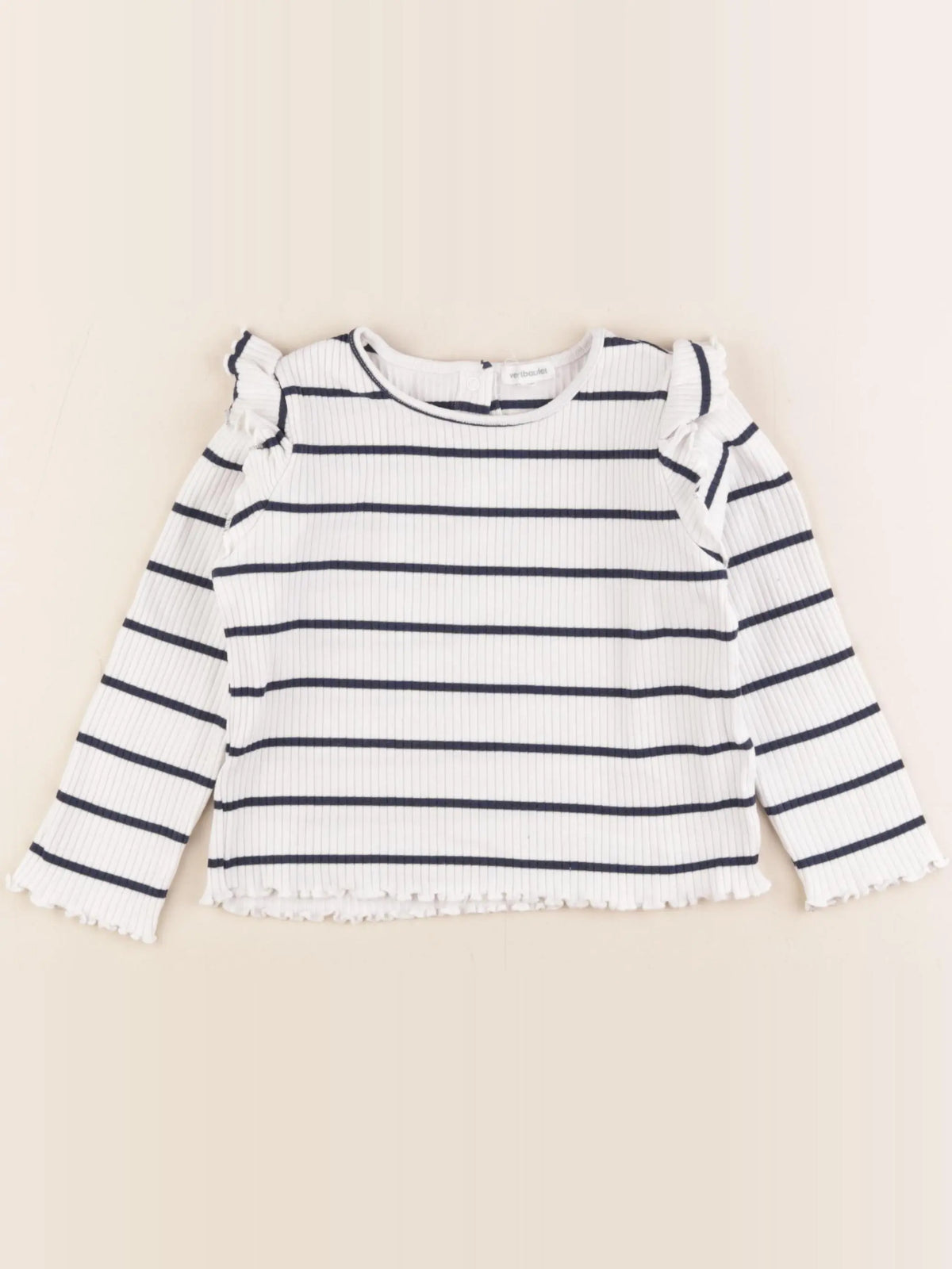 Vertbaudet - tee-shirt blanc, bleu - 2 ans