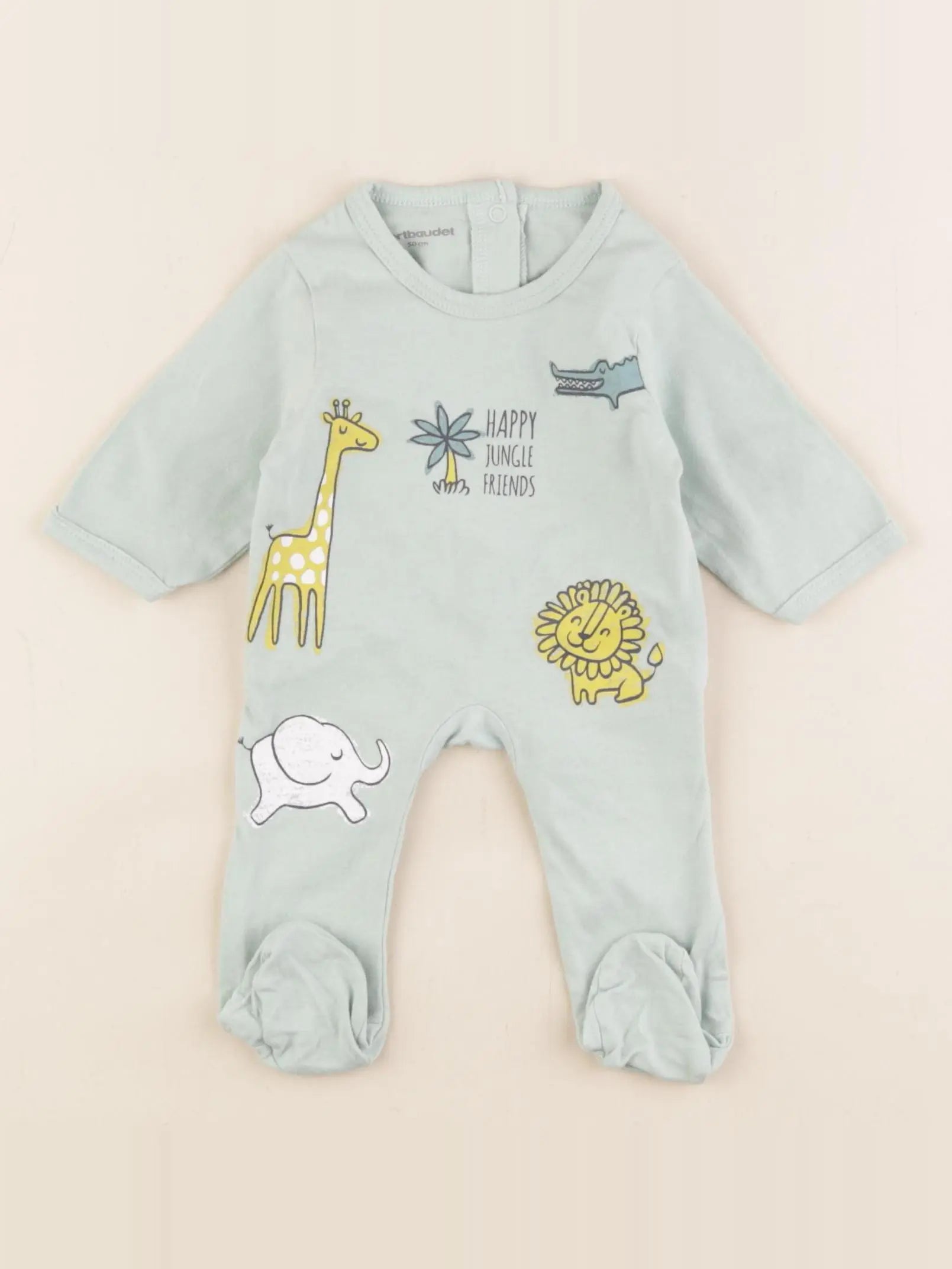 Vertbaudet - pyjama coton vert - 0 mois