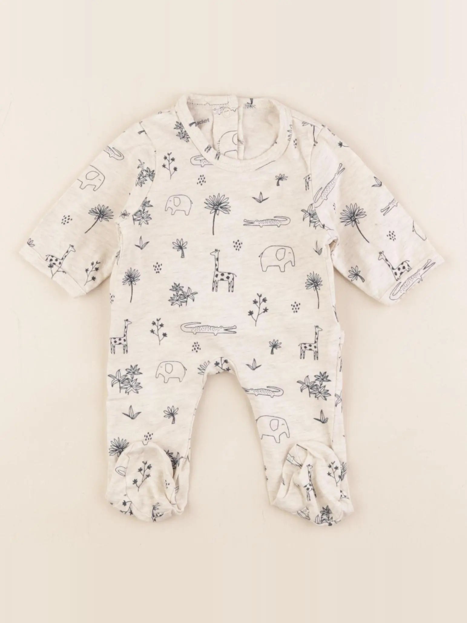 Vertbaudet - pyjama coton marron - 0 mois