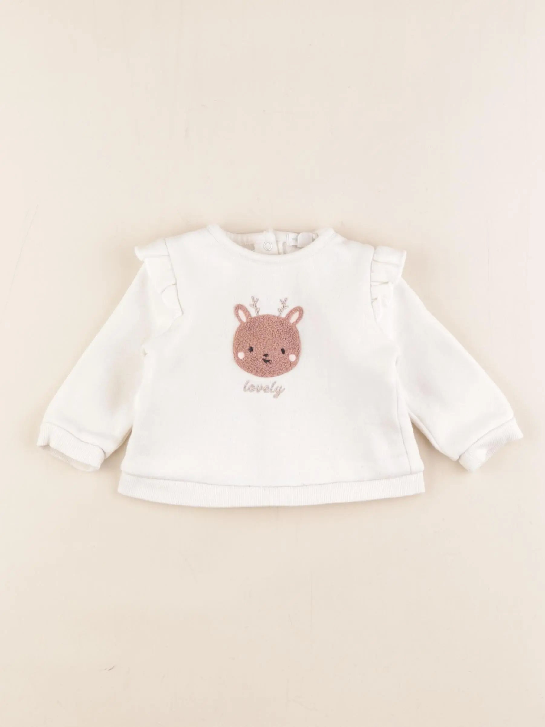 Vertbaudet - sweat beige, or - 3 mois