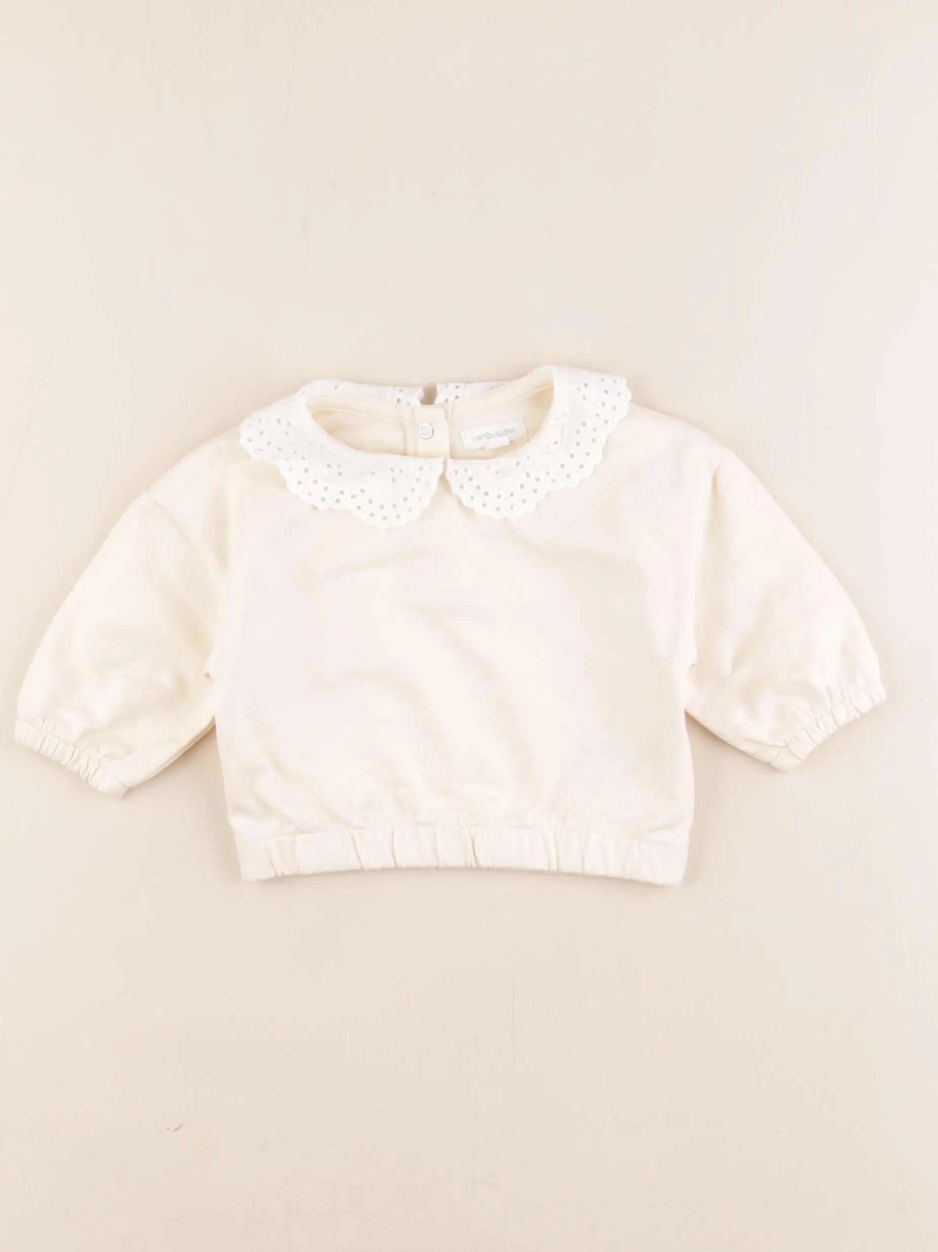 Vertbaudet - sweat beige - 3 mois