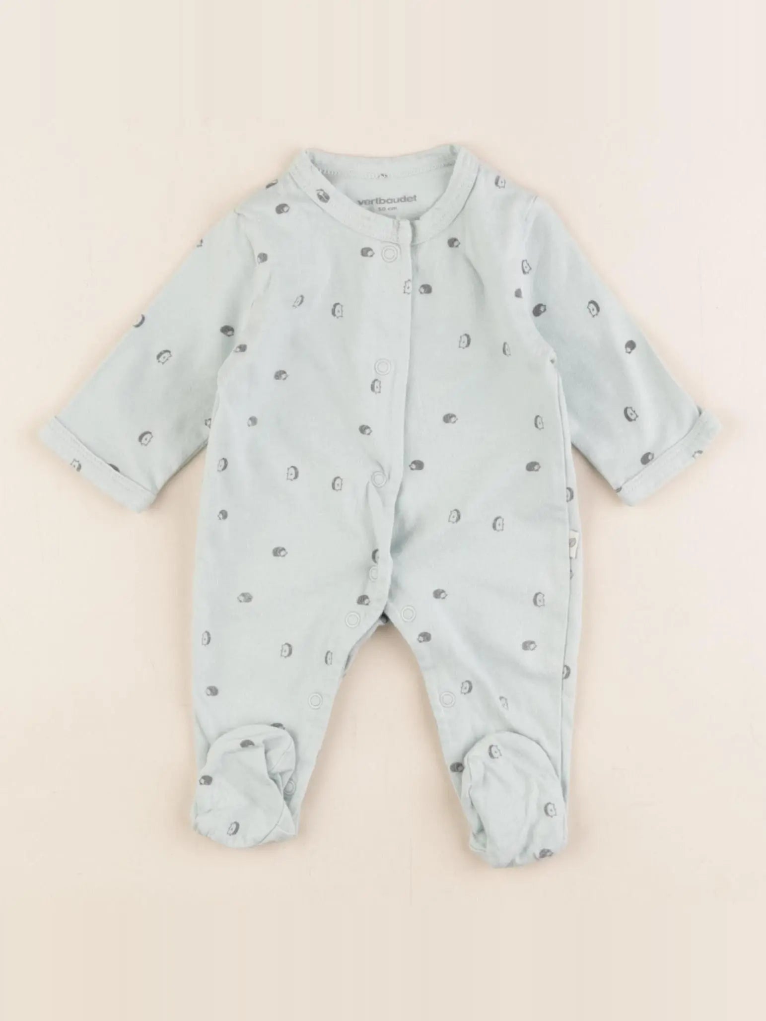 Vertbaudet - pyjama coton vert - 0 mois