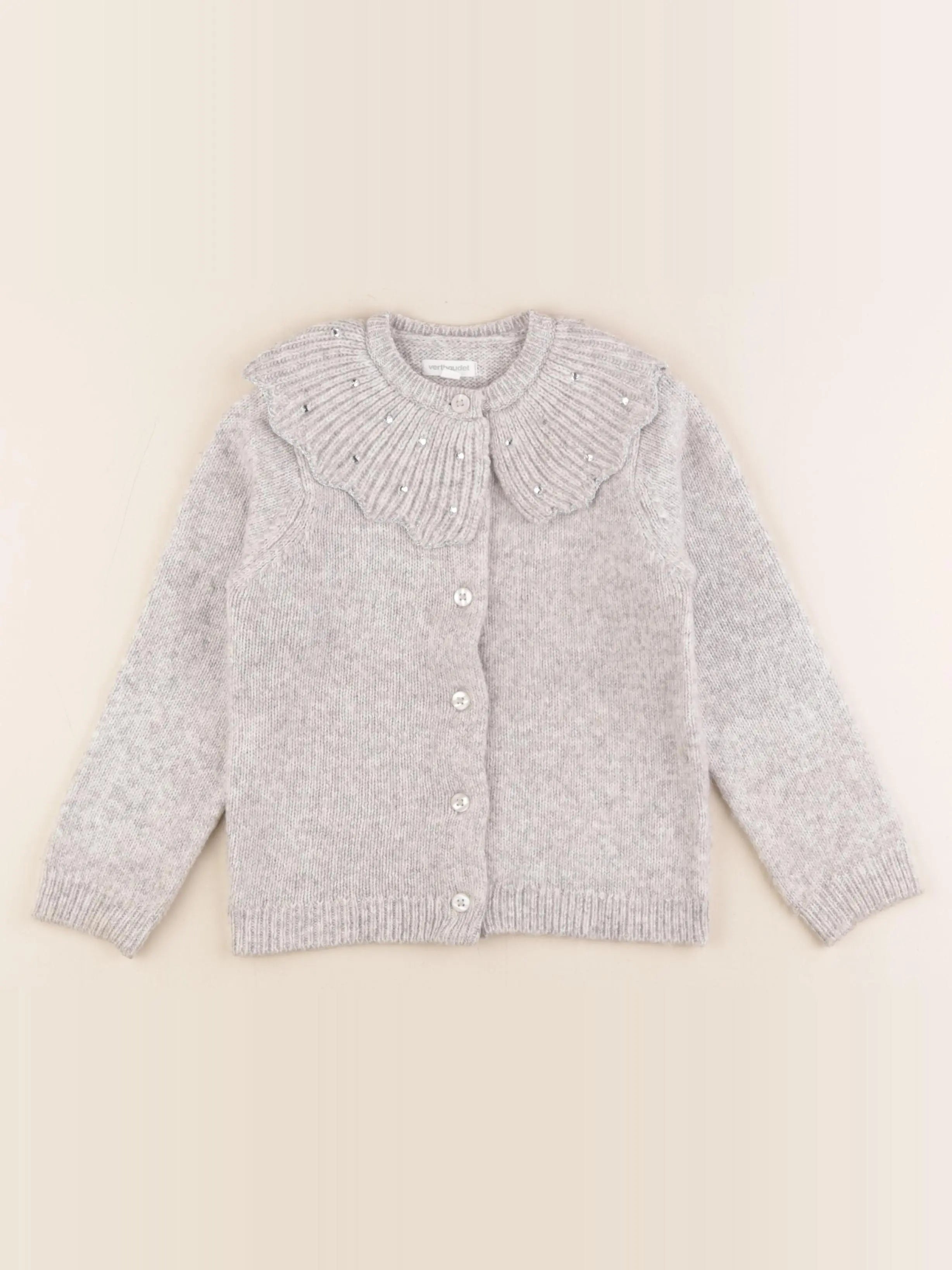 Vertbaudet - gilet argent, gris - 5 ans
