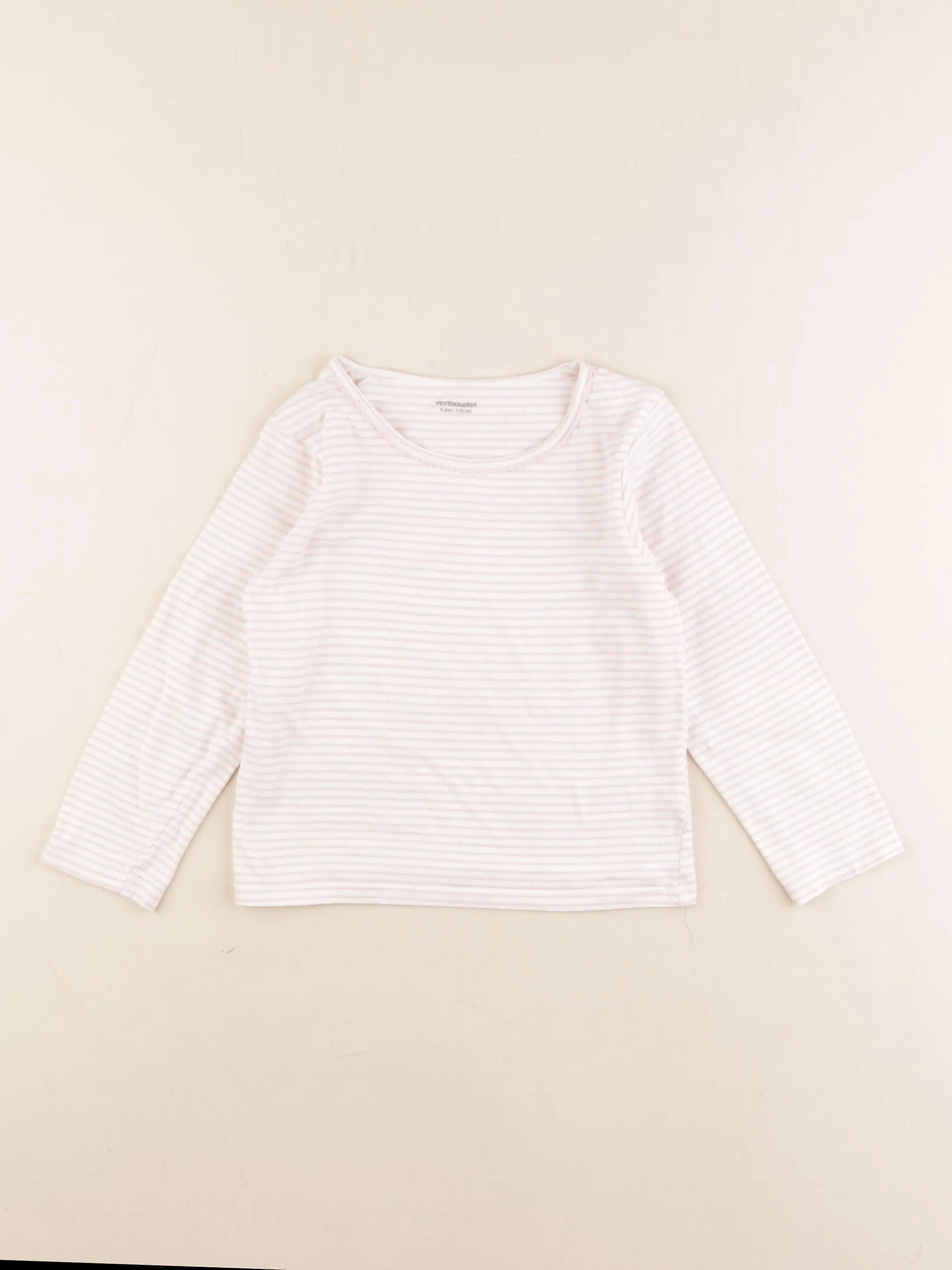 Vertbaudet - maillot de corps rose, blanc - 6 ans