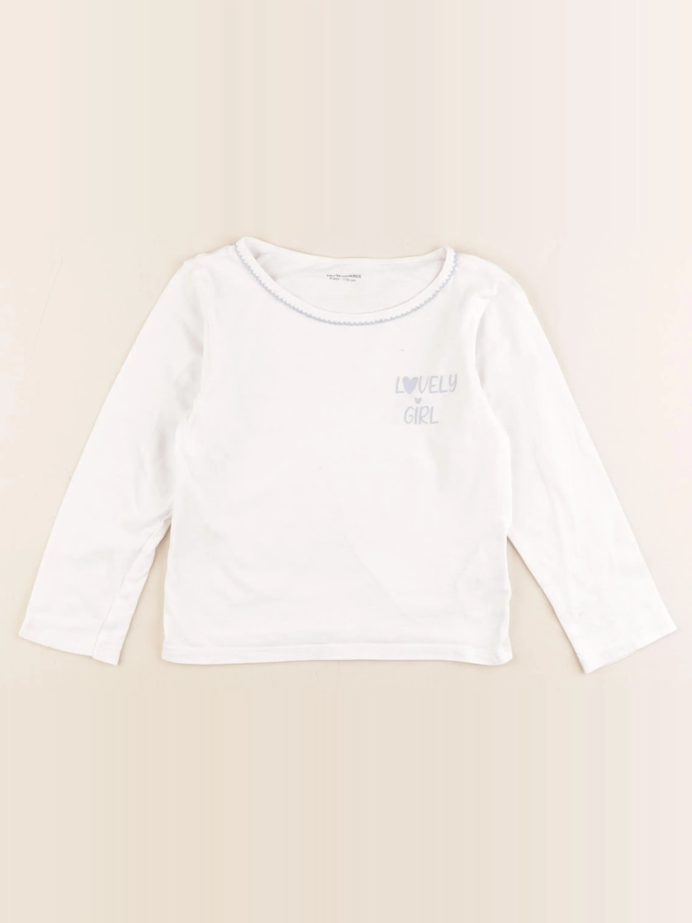 Vertbaudet - maillot de corps blanc, bleu - 6 ans