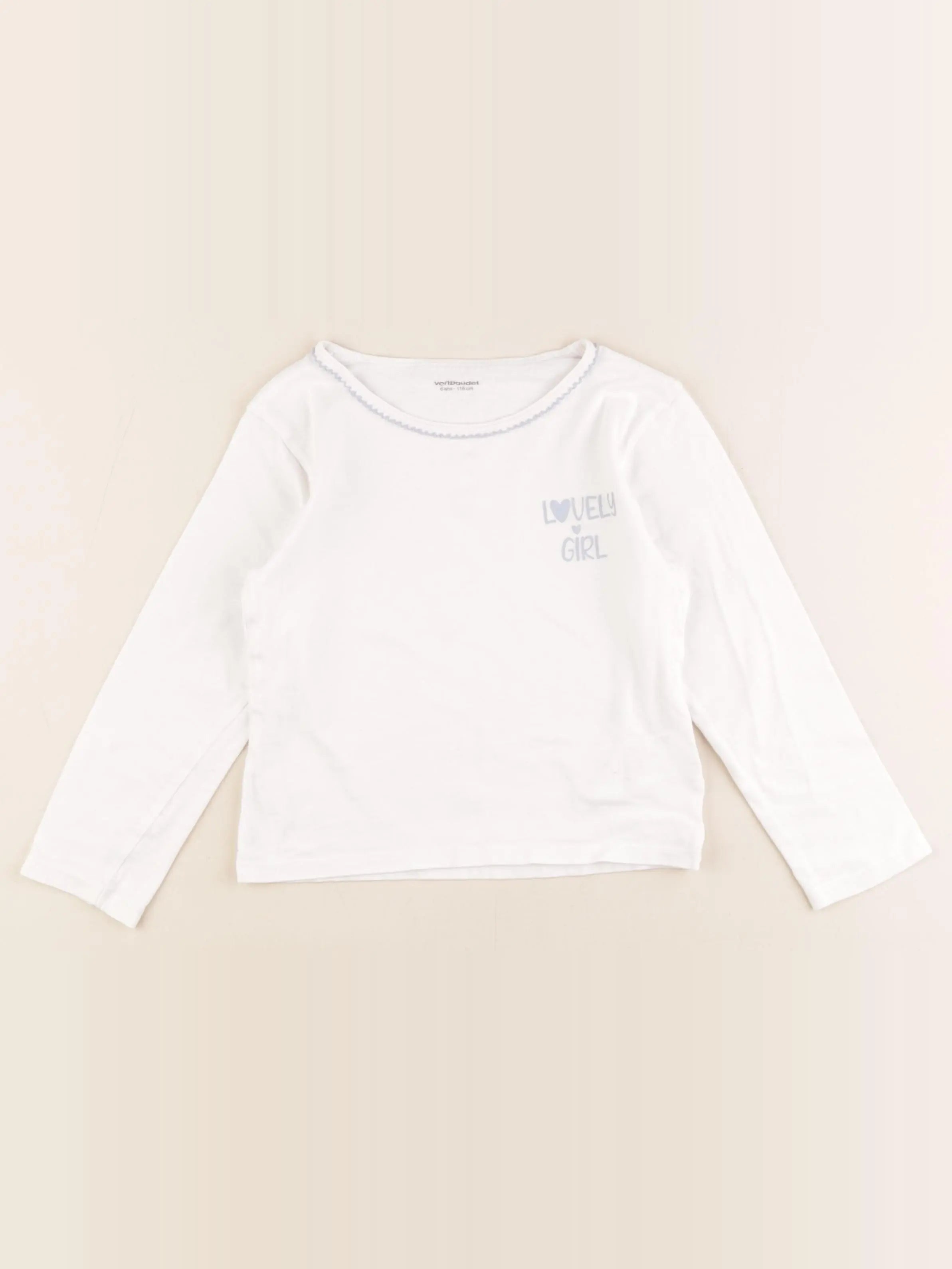Vertbaudet - maillot de corps blanc, bleu - 6 ans