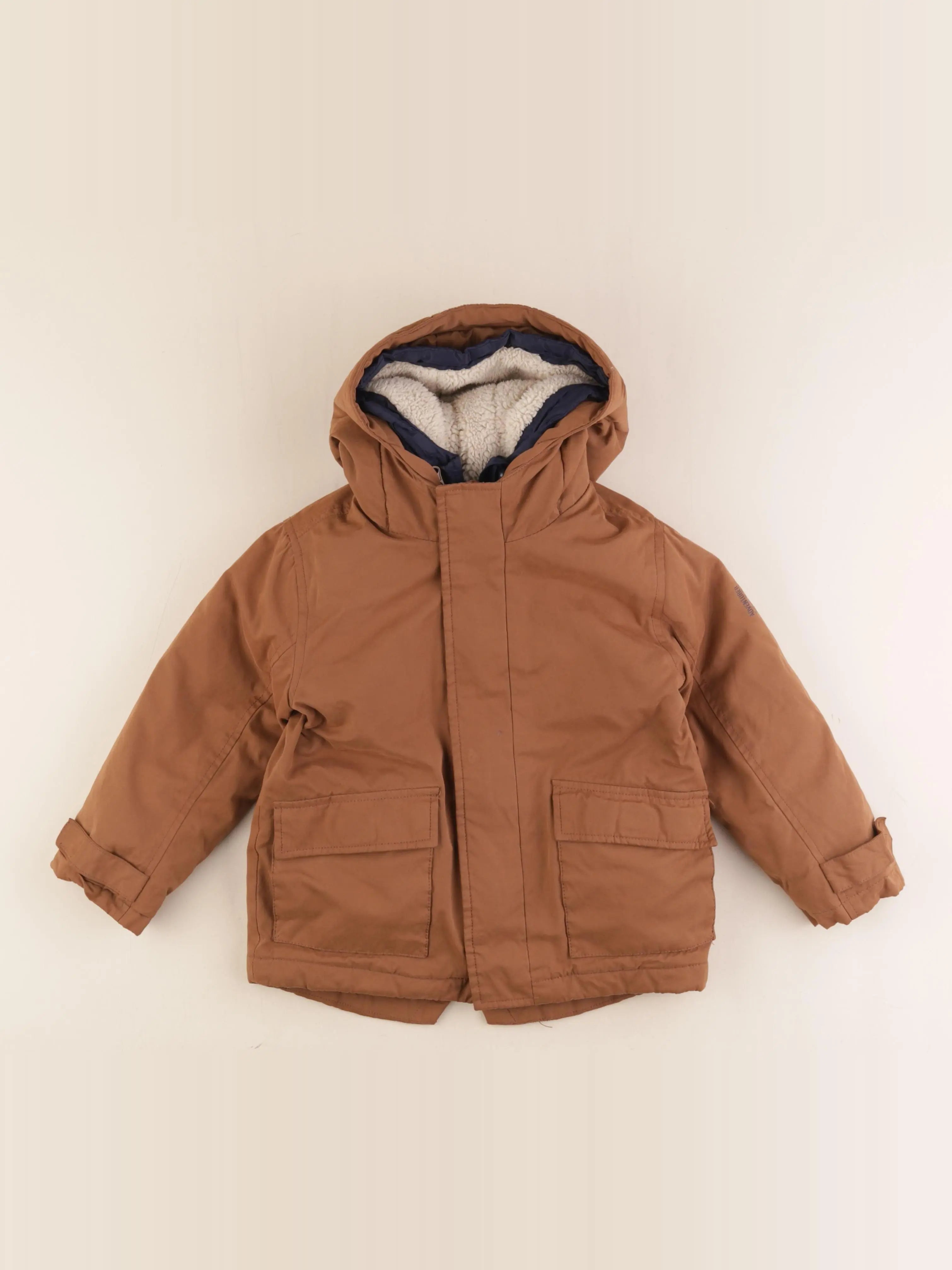 Vertbaudet - veste doublé, doublure amovible marron - 4 ans