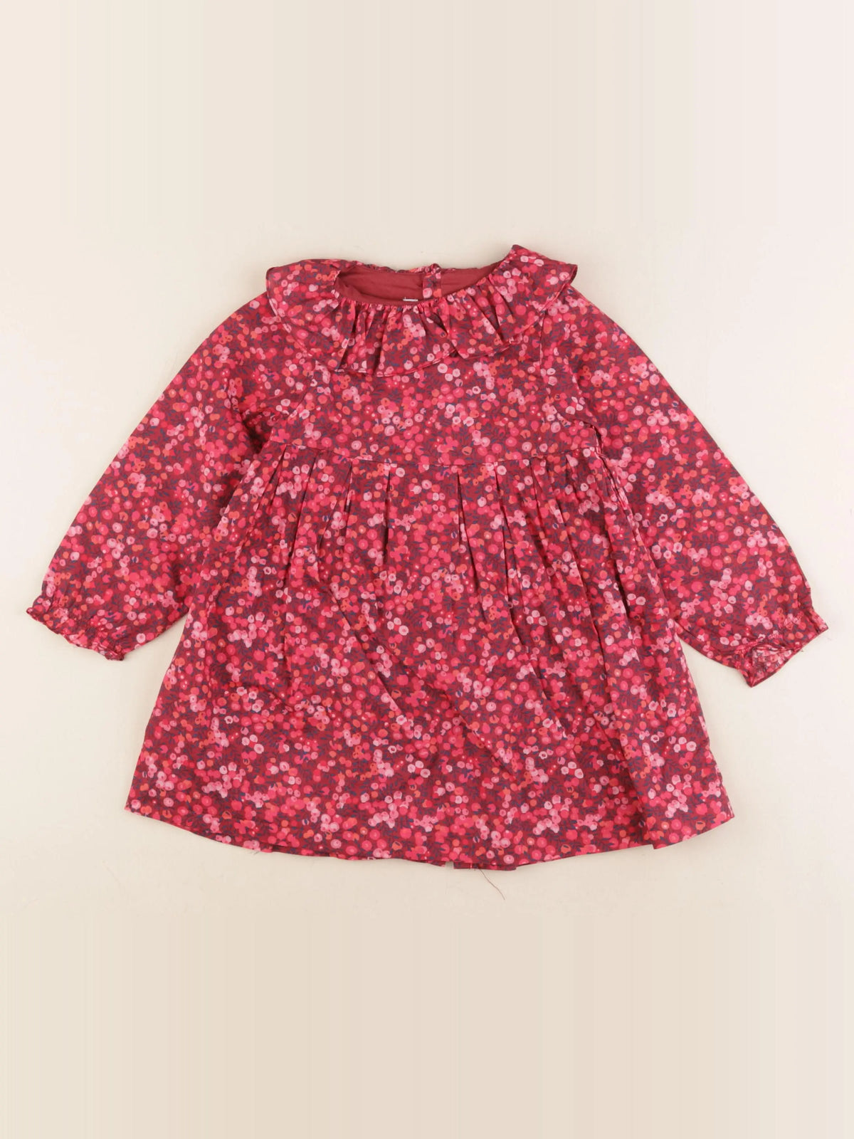 Jacadi - robe liberty rouge, rose - 36 mois