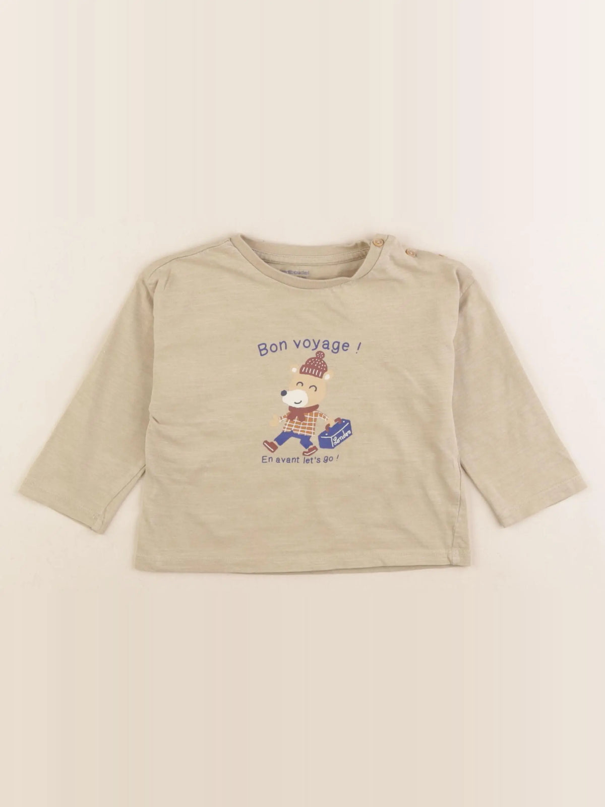 Vertbaudet - tee-shirt beige - 18 mois