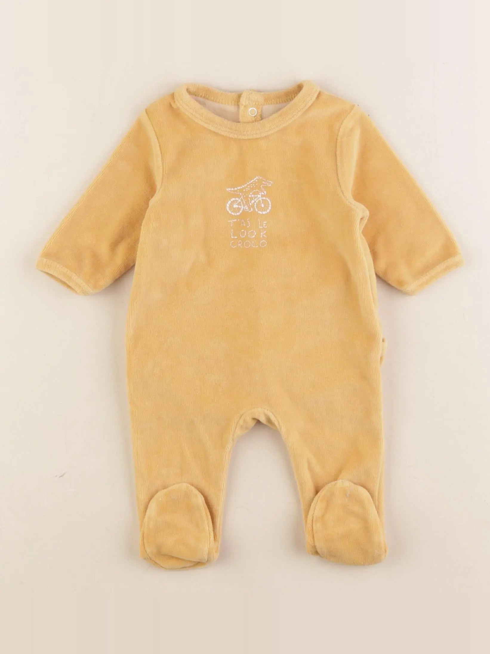 Vertbaudet - pyjama velours jaune - 1 mois