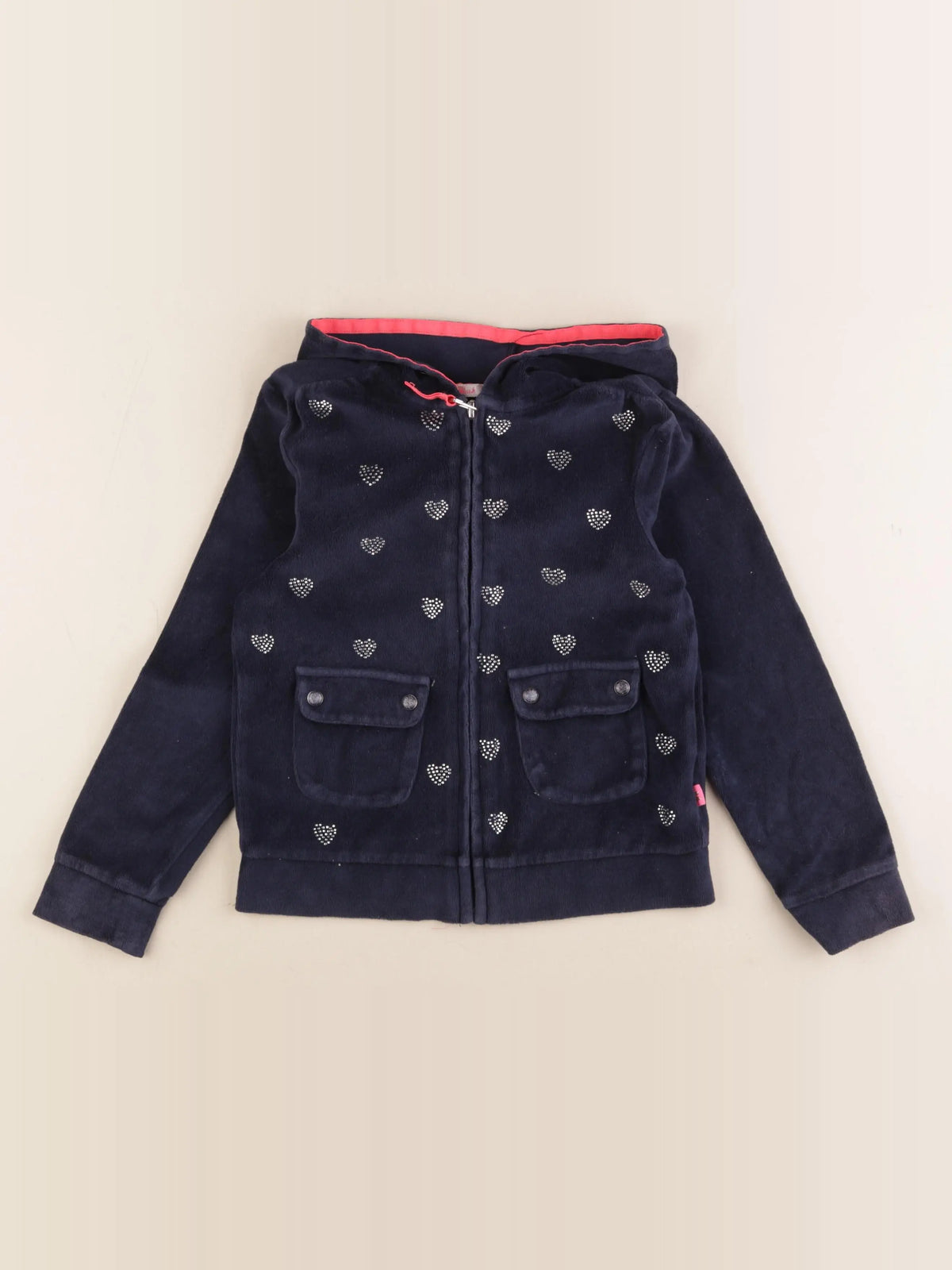 Billie Blush - sweat velours bleu - 8 ans