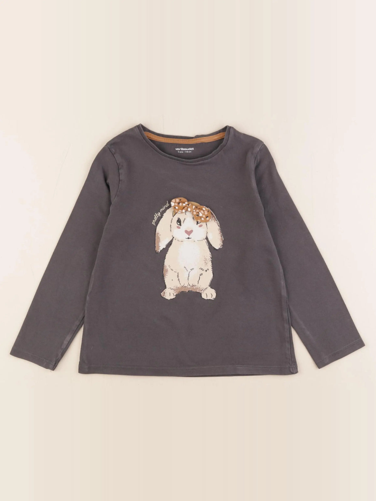 Vertbaudet - tee-shirt gris - 6 ans
