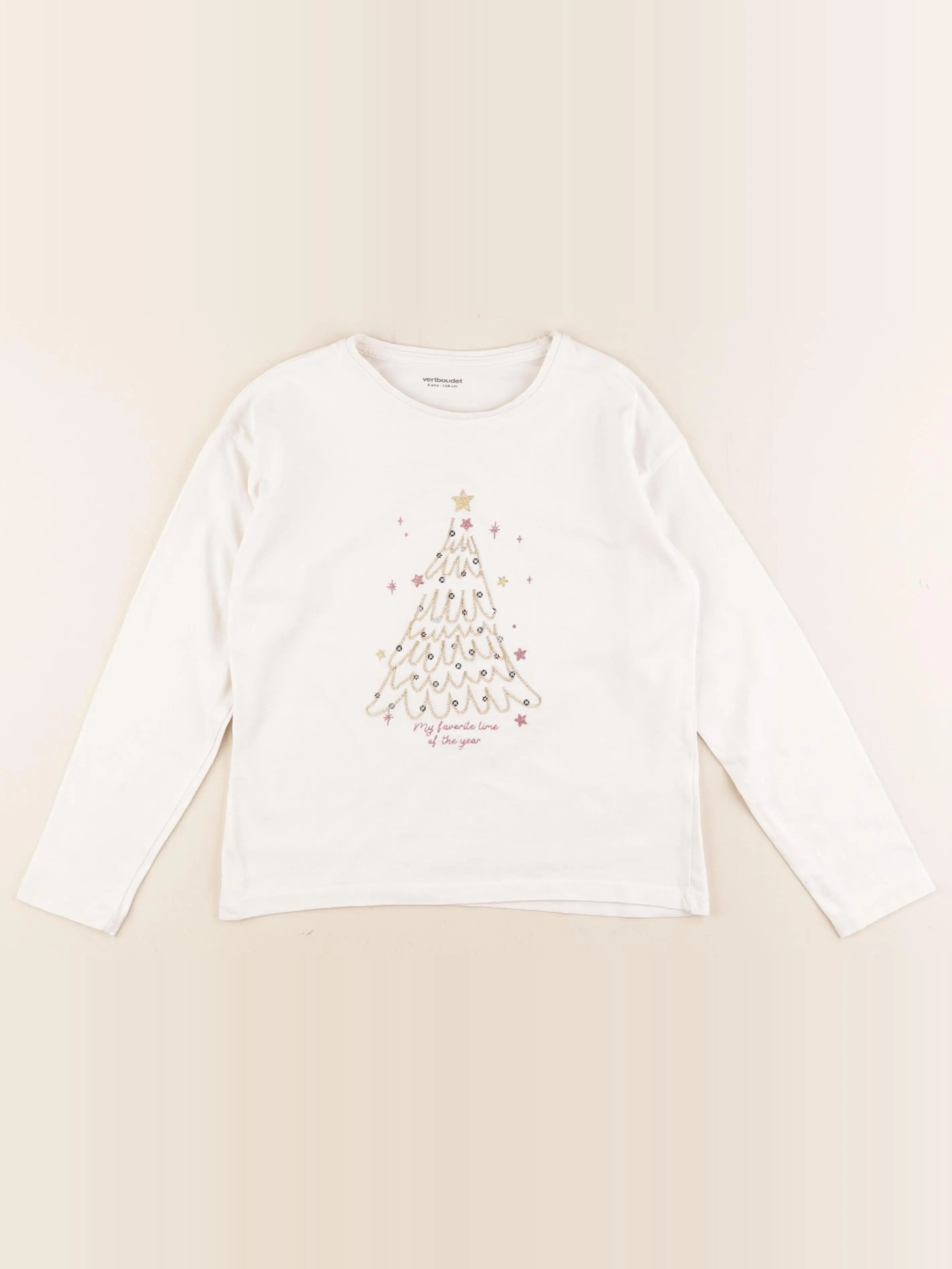 Vertbaudet - tee-shirt blanc - 8 ans
