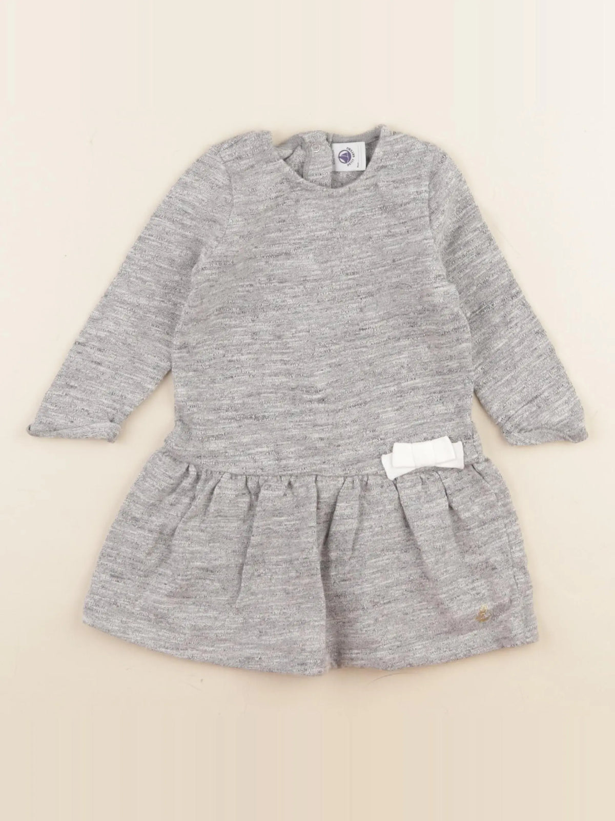 Petit Bateau - robe gris - 12 mois