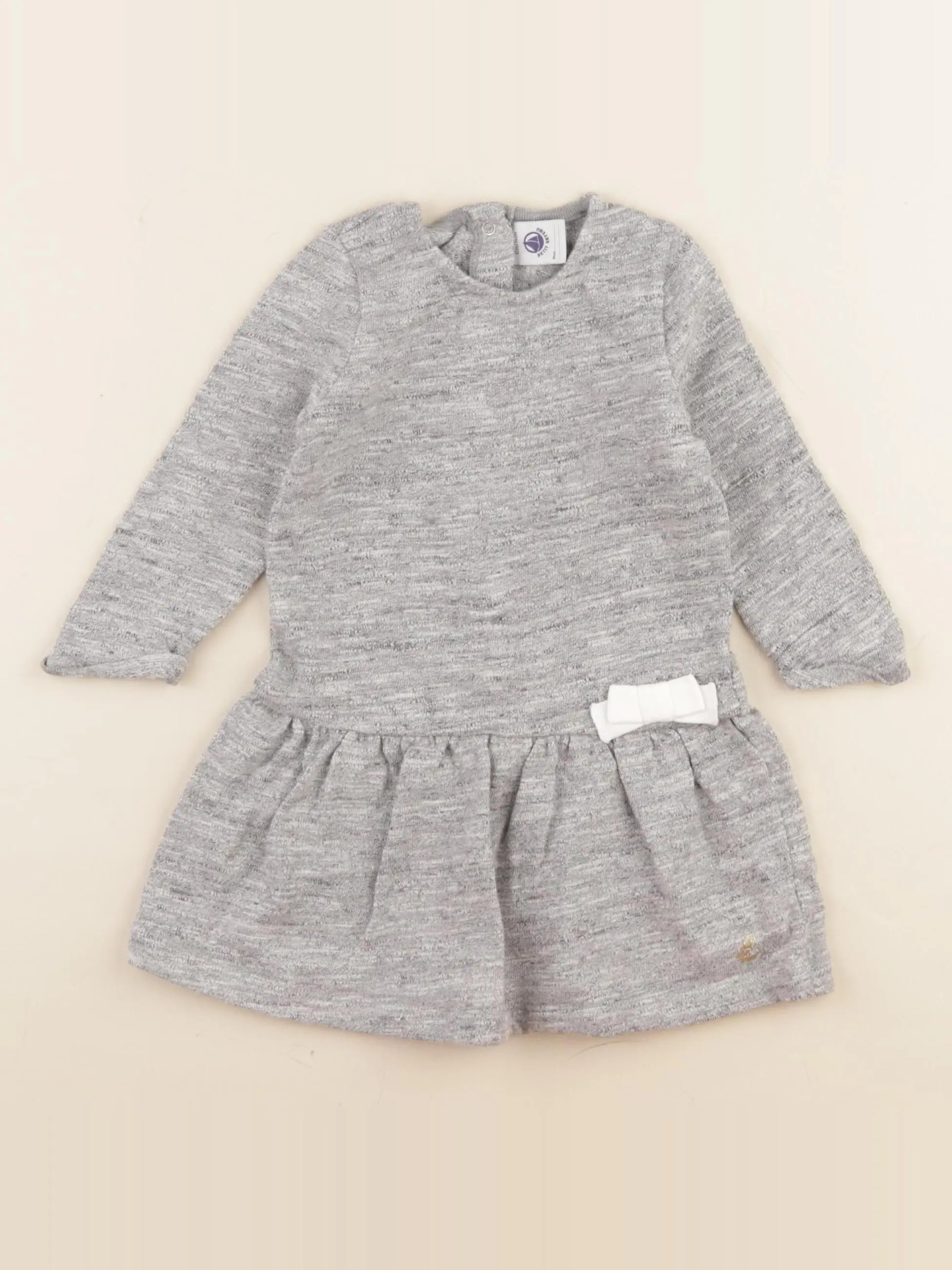 Petit Bateau - robe gris - 12 mois