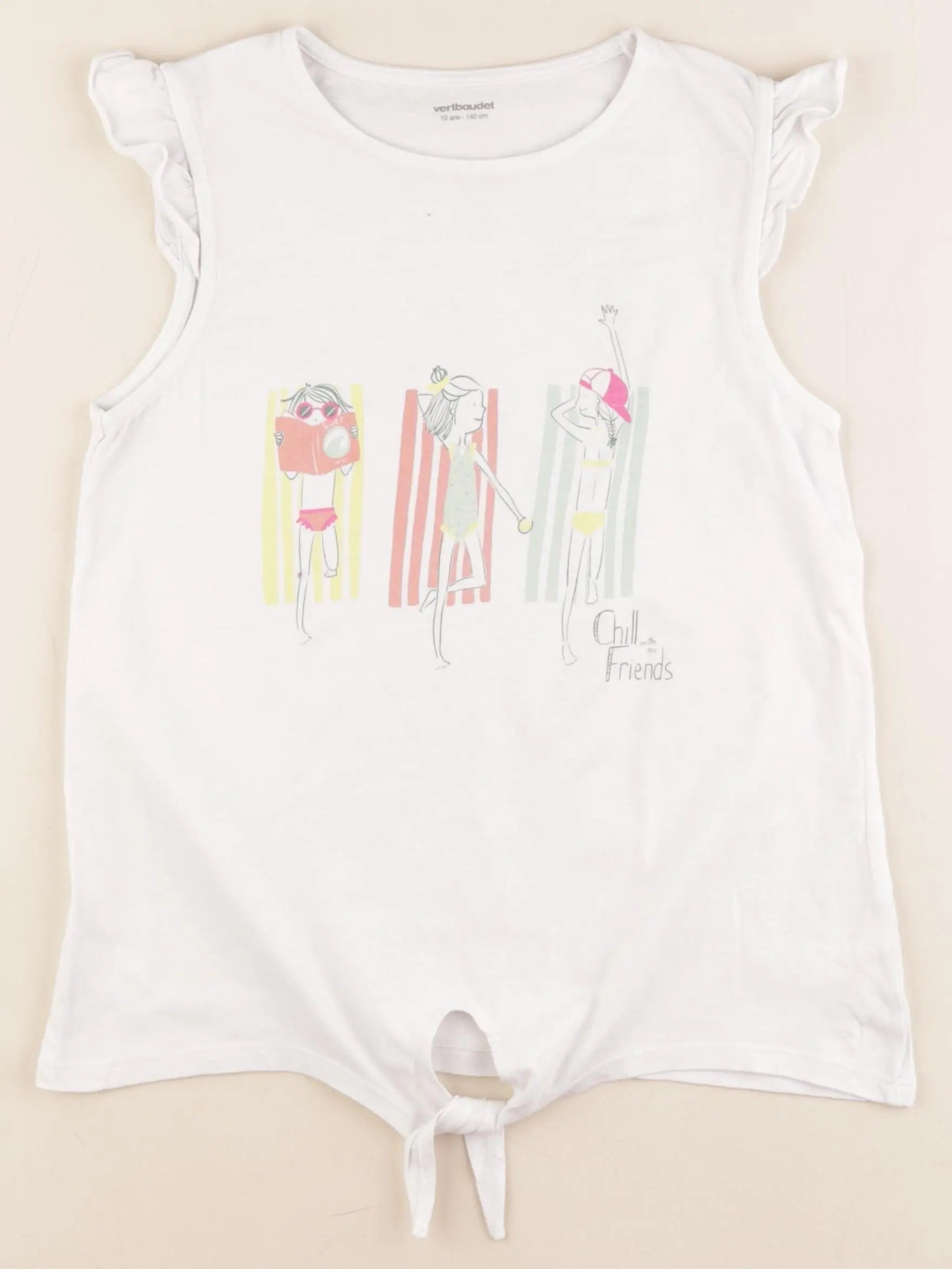 Vertbaudet - tee-shirt blanc - 10 ans