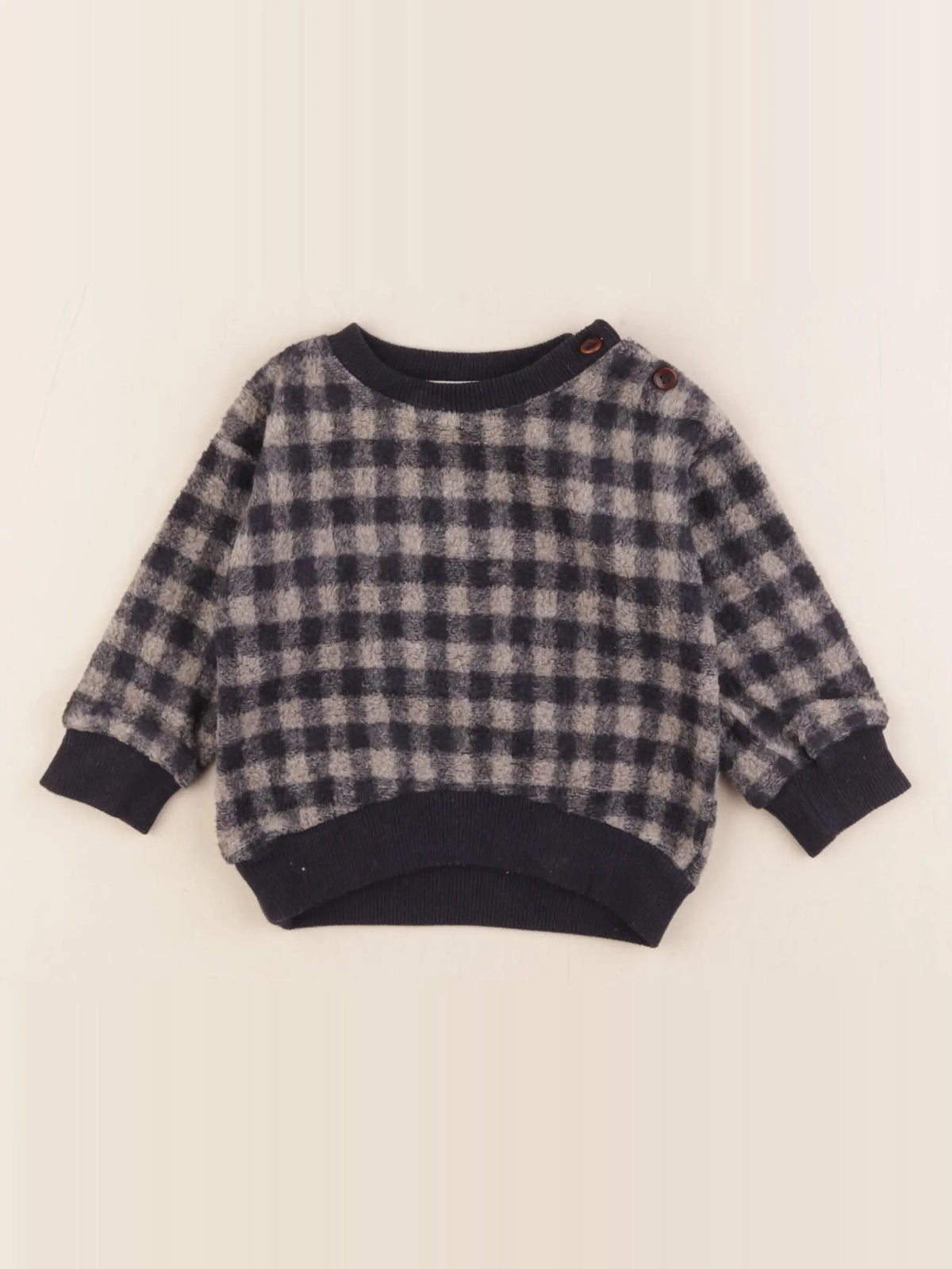 1+ In the family - sweat bleu, gris - 6 mois