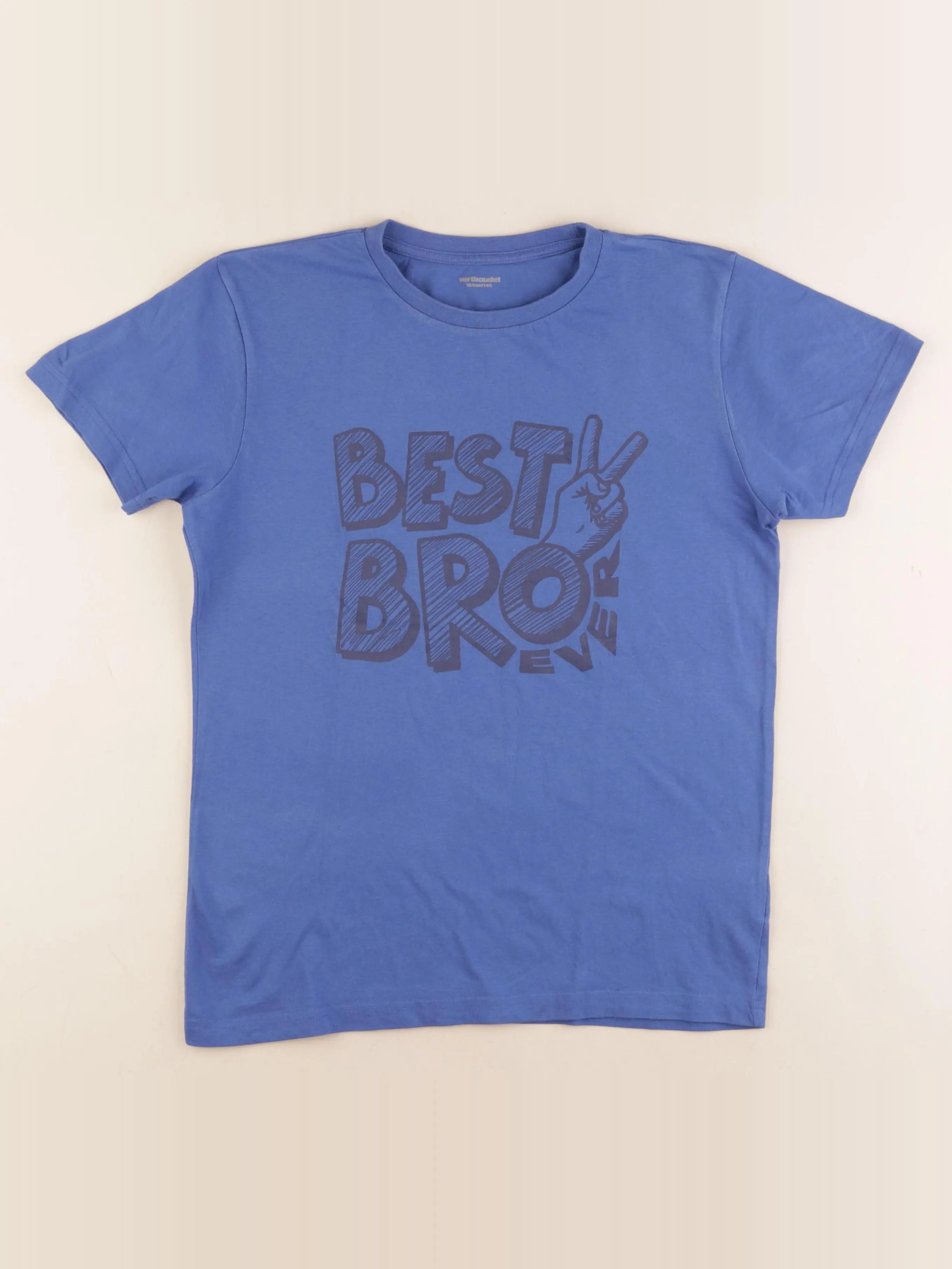 Vertbaudet - tee-shirt bleu - 14 ans