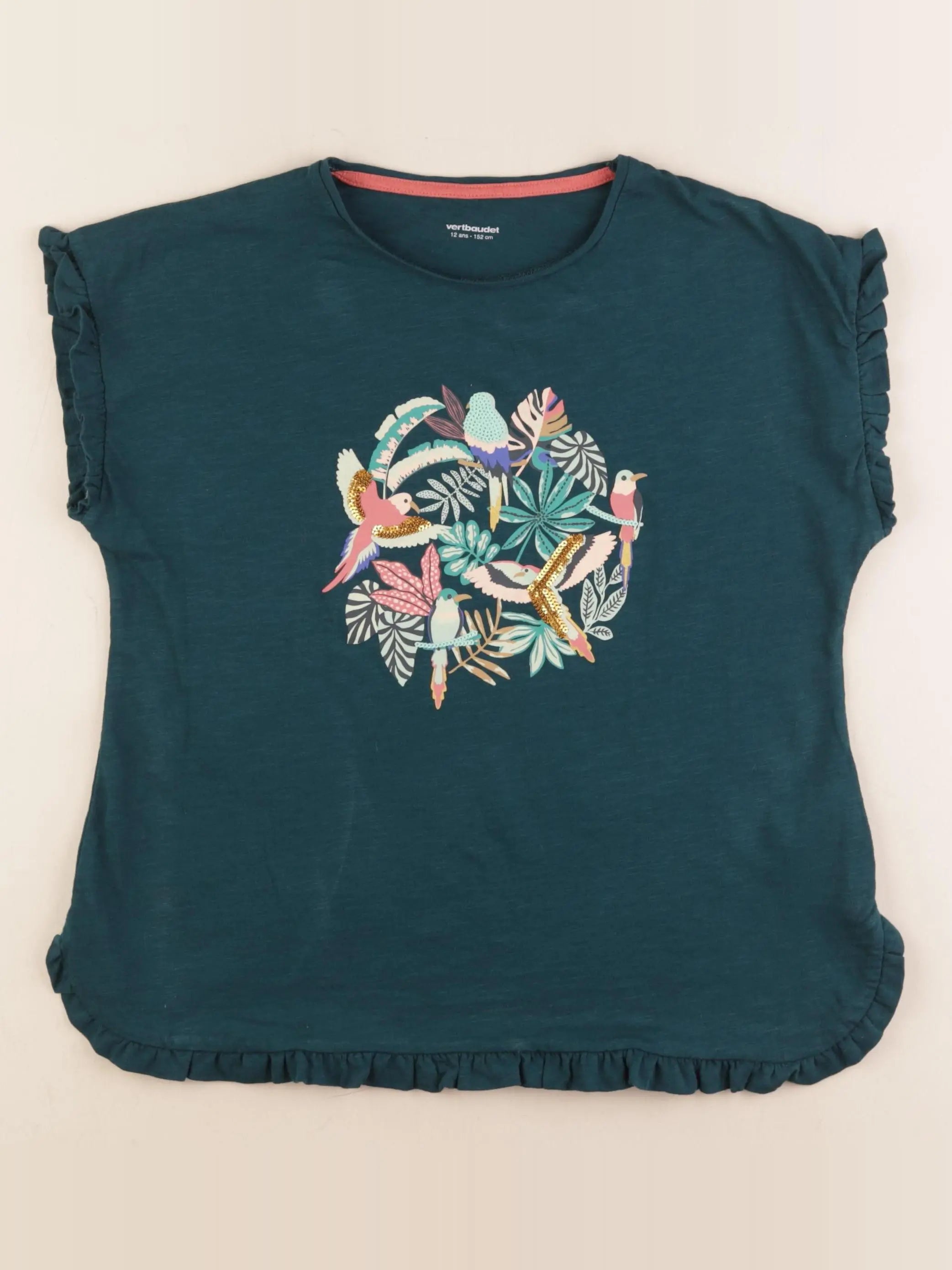 Vertbaudet - tee-shirt vert - 12 ans