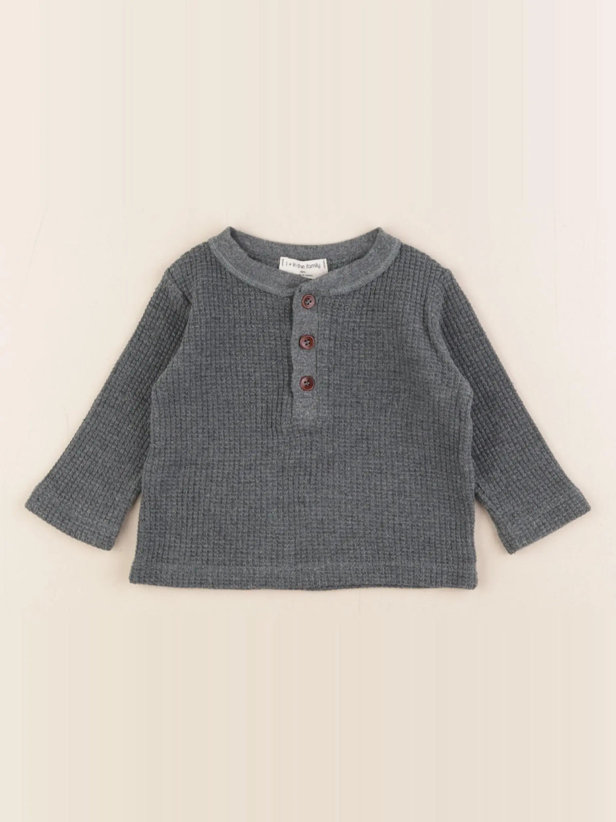 1+ In the family - tee-shirt gris - 6 mois