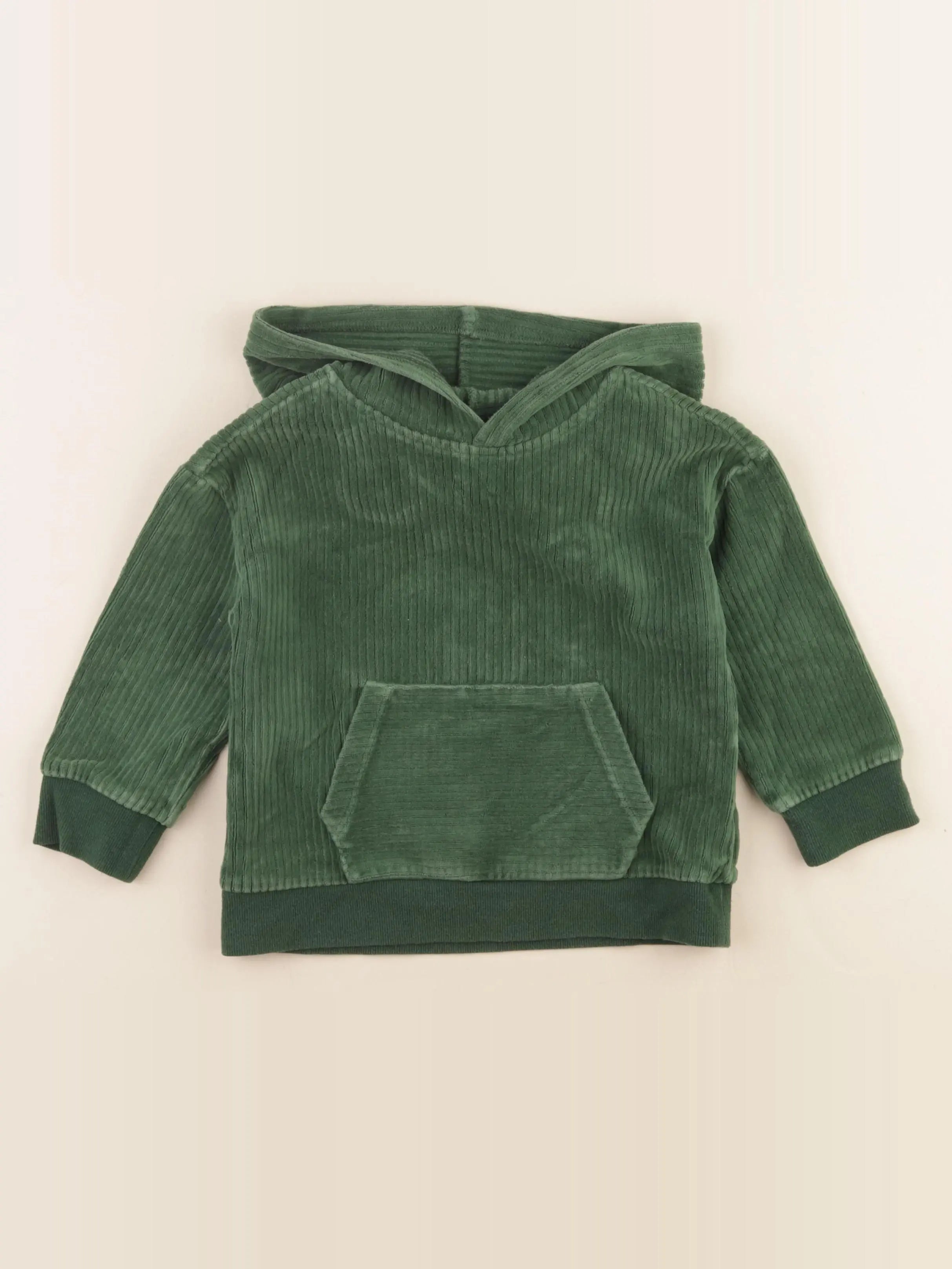 Monoprix - sweat velours vert - 3 ans