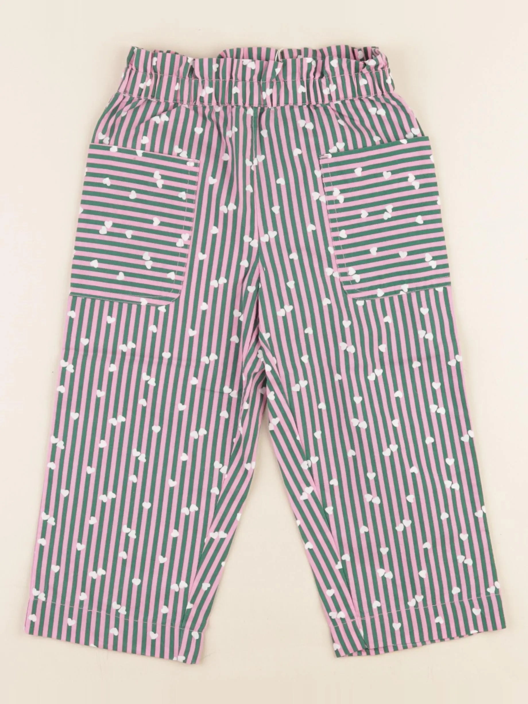 Monoprix - pantalon rose, vert - 4 ans
