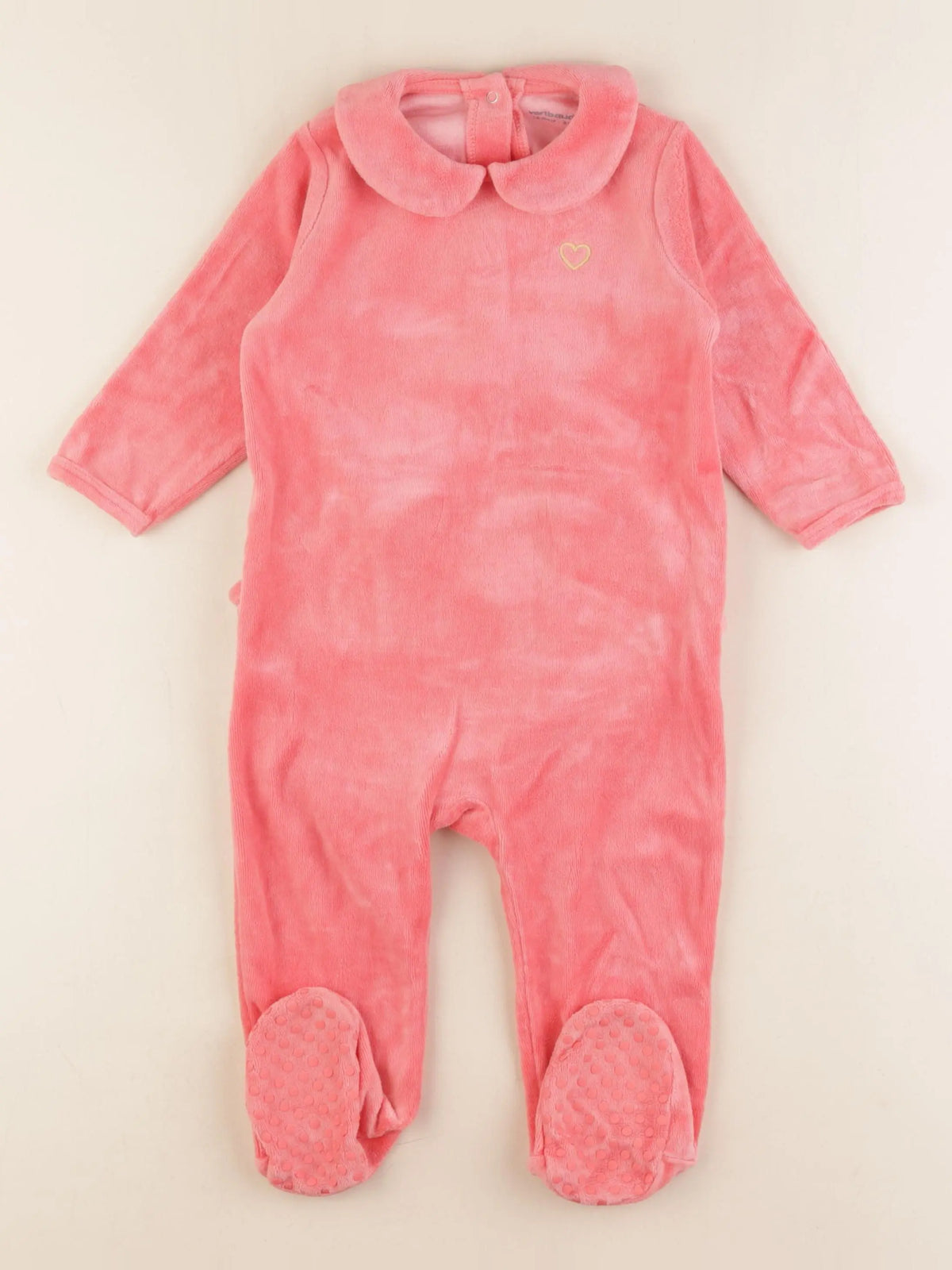 Vertbaudet - pyjama velours rose - 18 mois