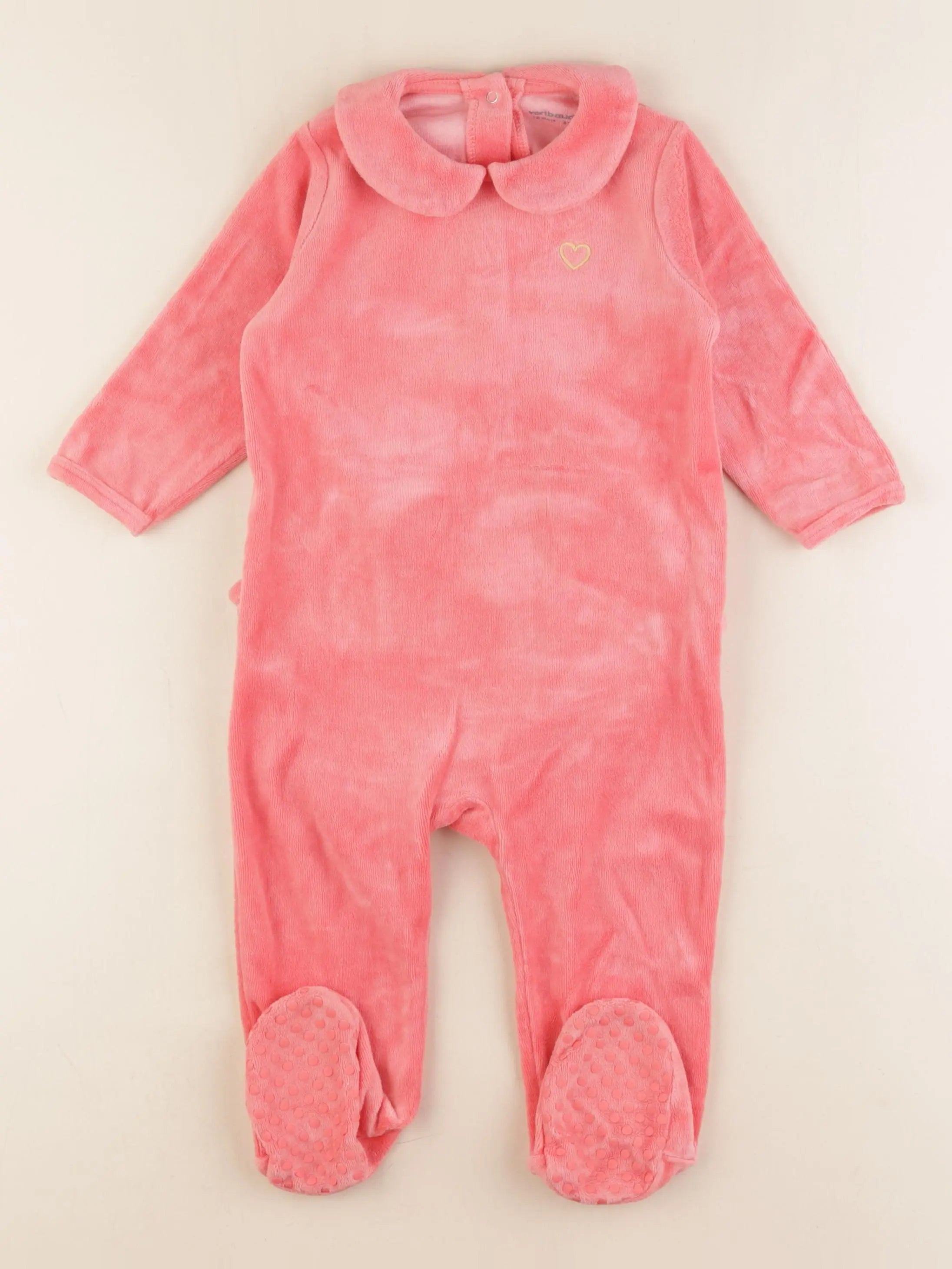 Vertbaudet - pyjama velours rose - 18 mois