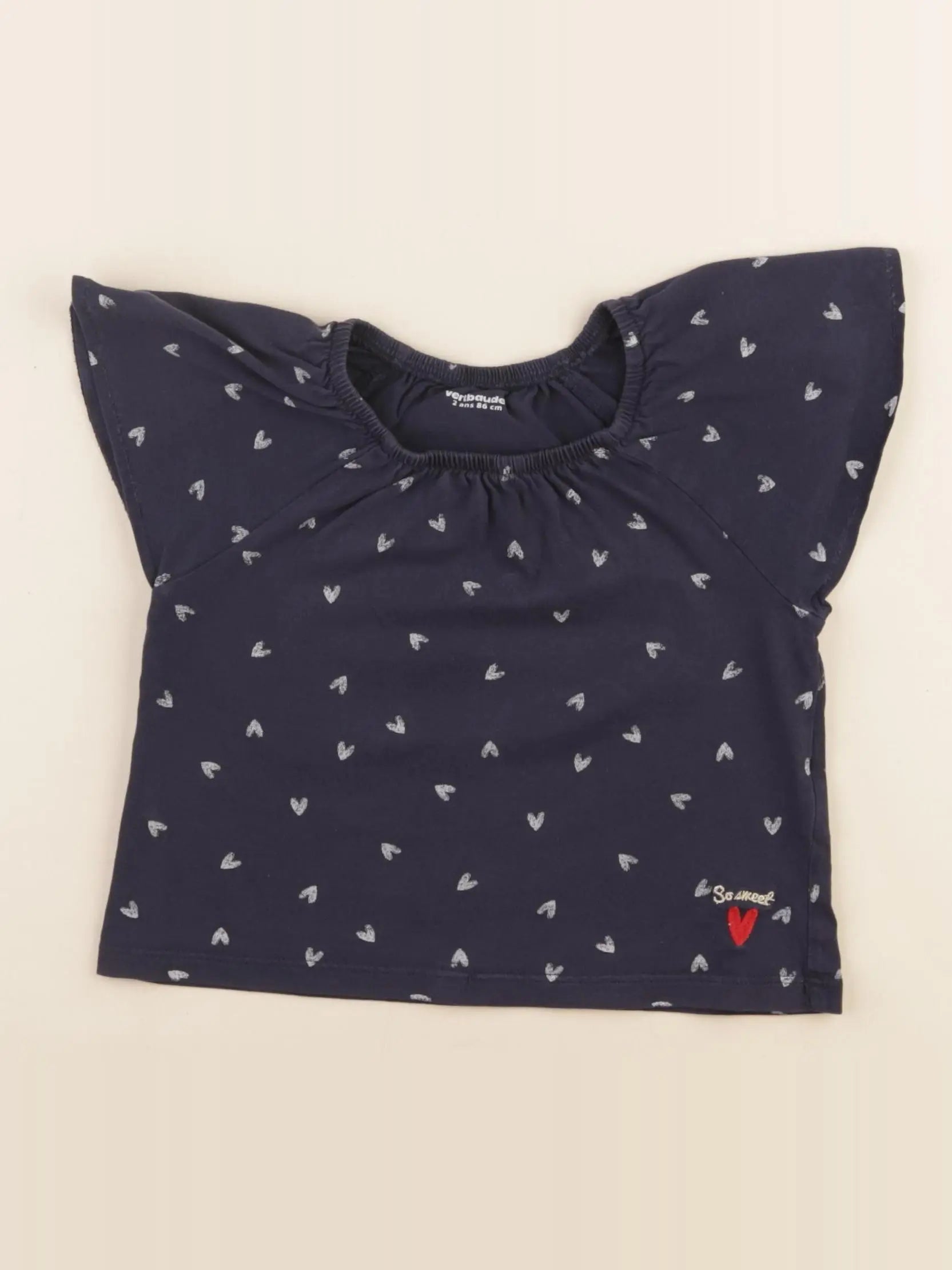 Vertbaudet - tee-shirt bleu - 2 ans