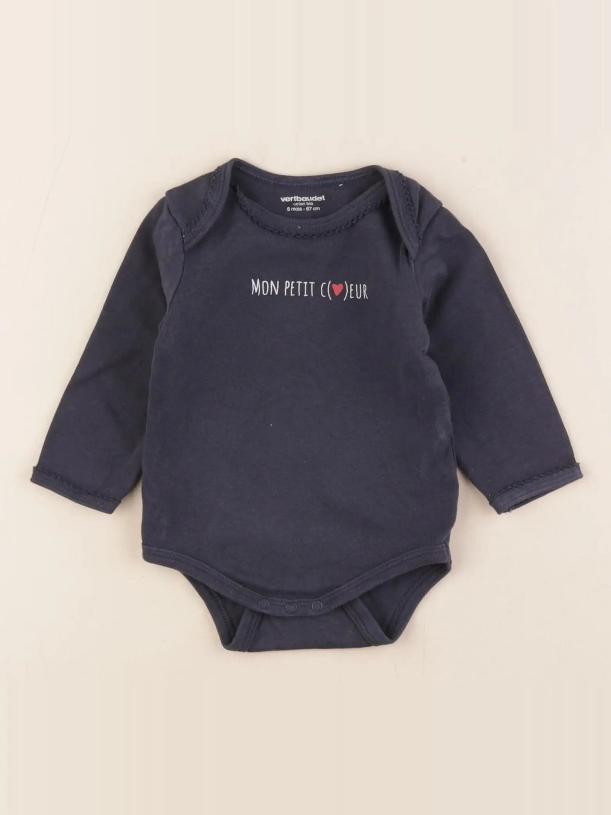 Vertbaudet - body bleu - 6 mois