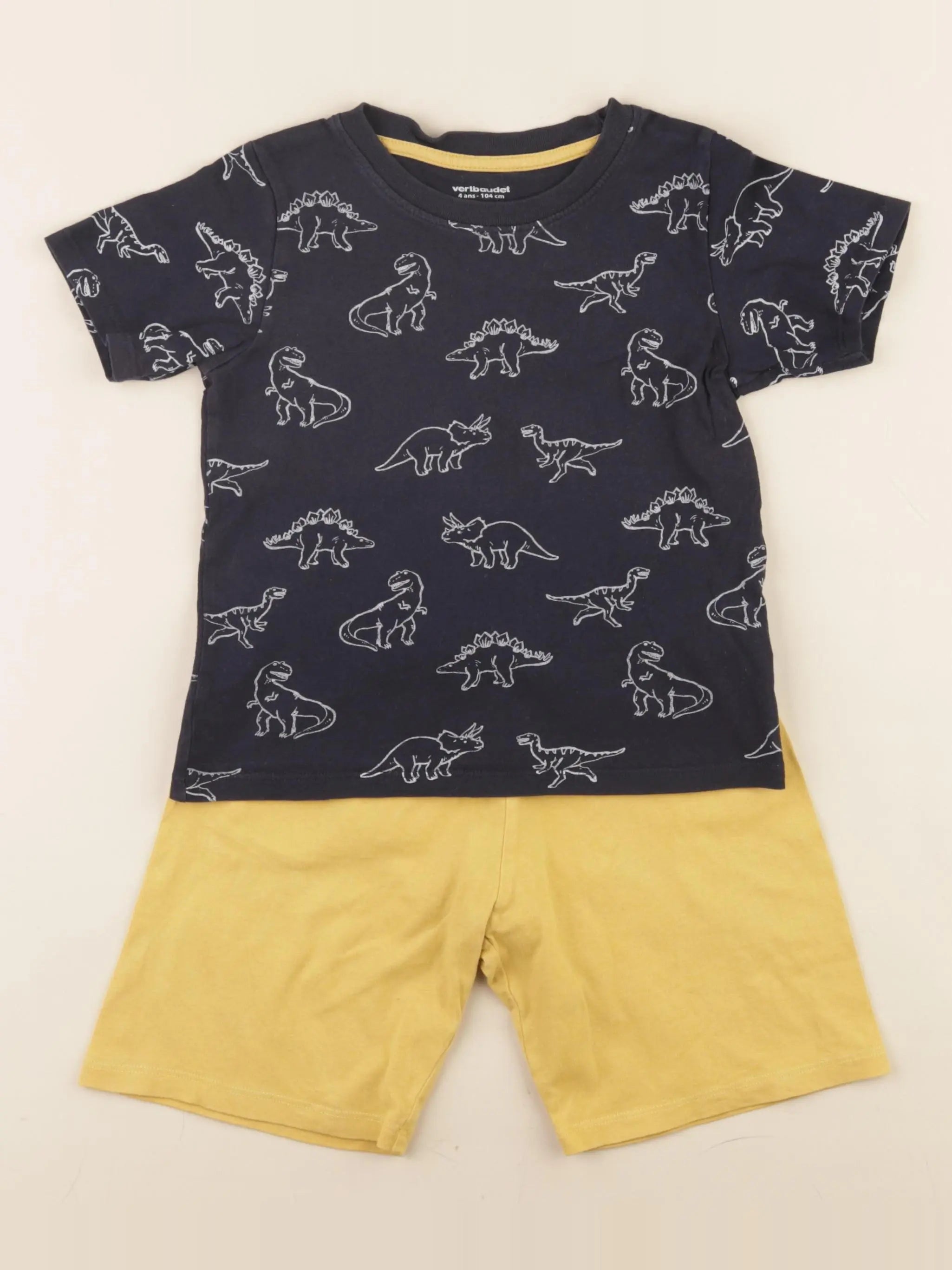 Vertbaudet - pyjama coton bleu, jaune - 4 ans