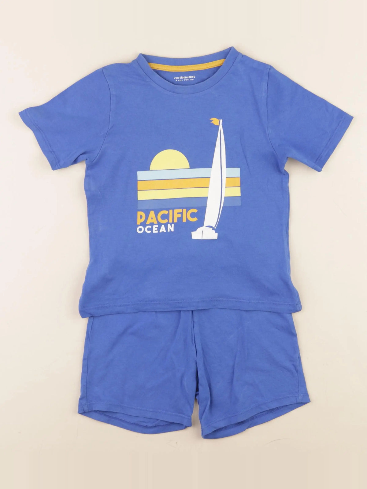 Vertbaudet - pyjama coton bleu - 4 ans