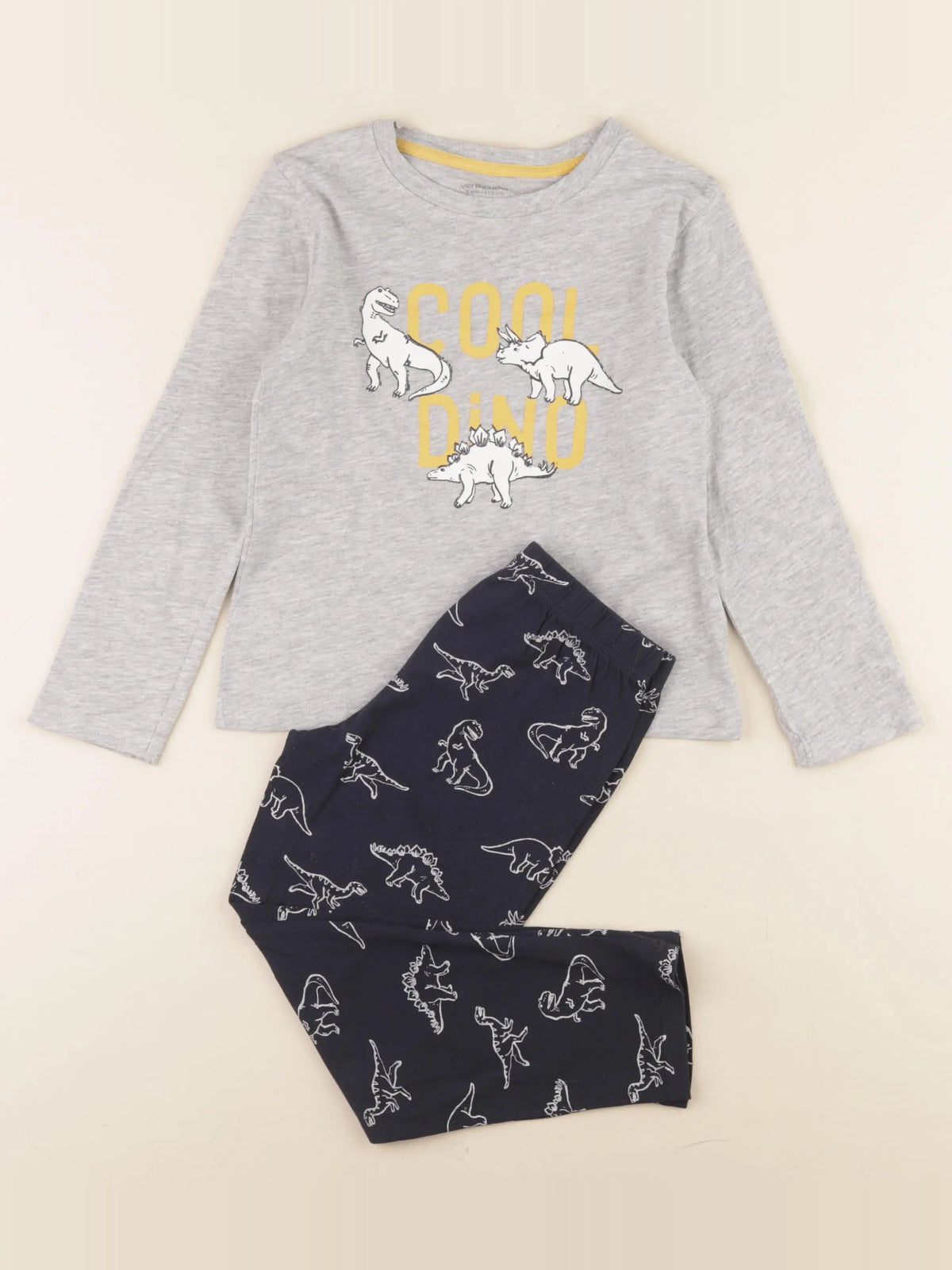 Vertbaudet - pyjama coton gris, bleu - 4 ans