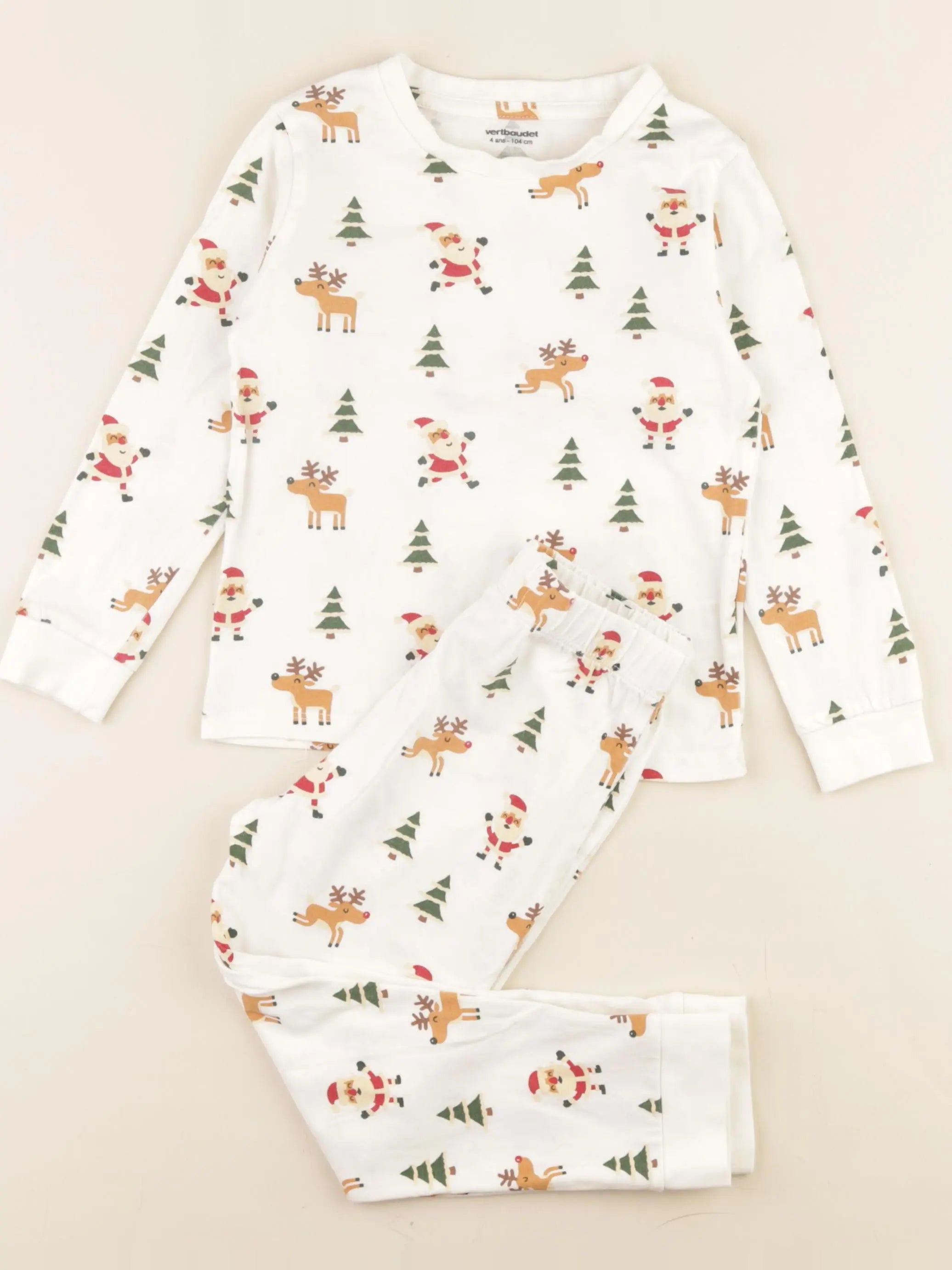 Vertbaudet - pyjama coton beige - 8 ans