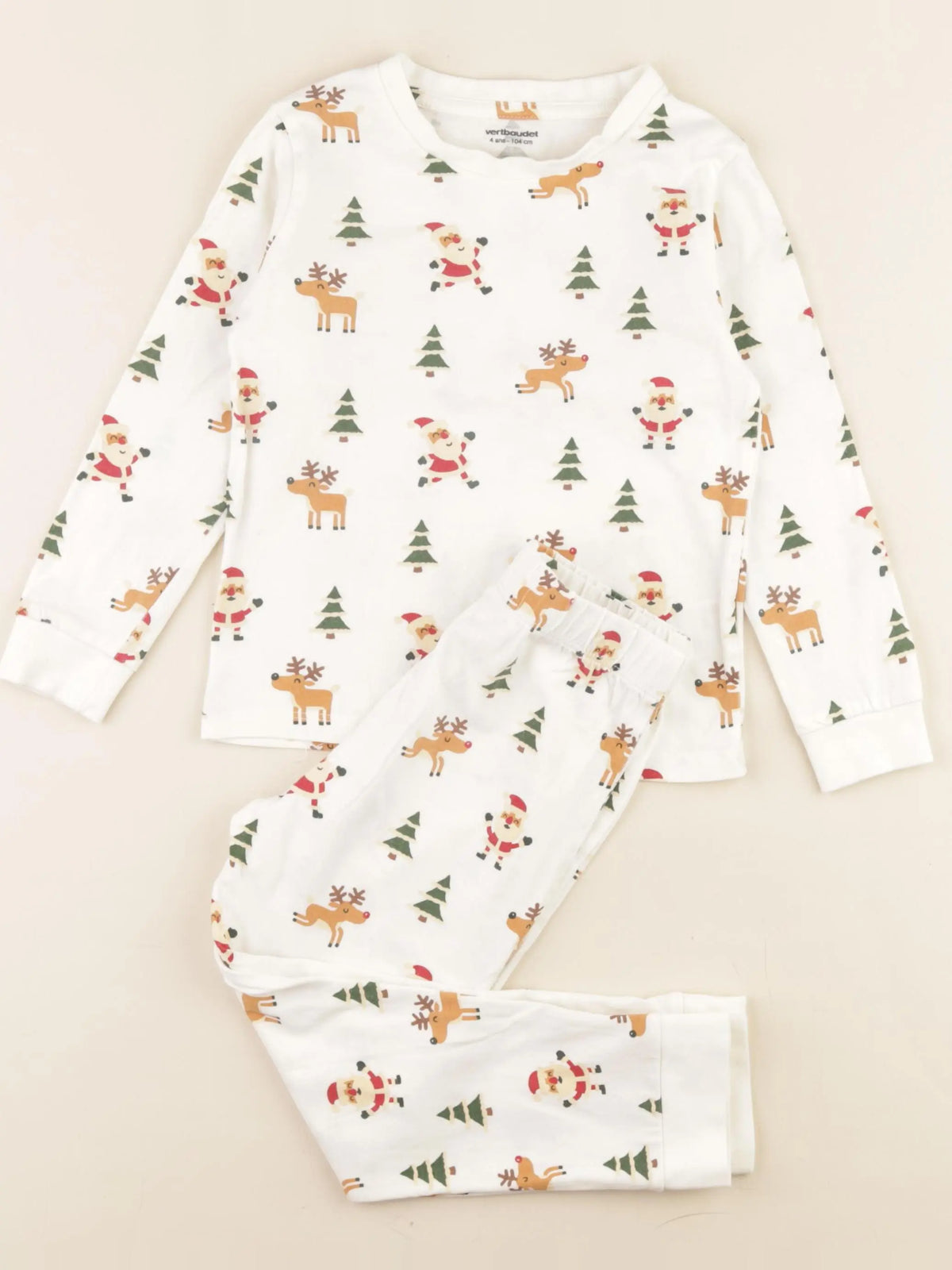 Vertbaudet - pyjama coton beige - 4 ans