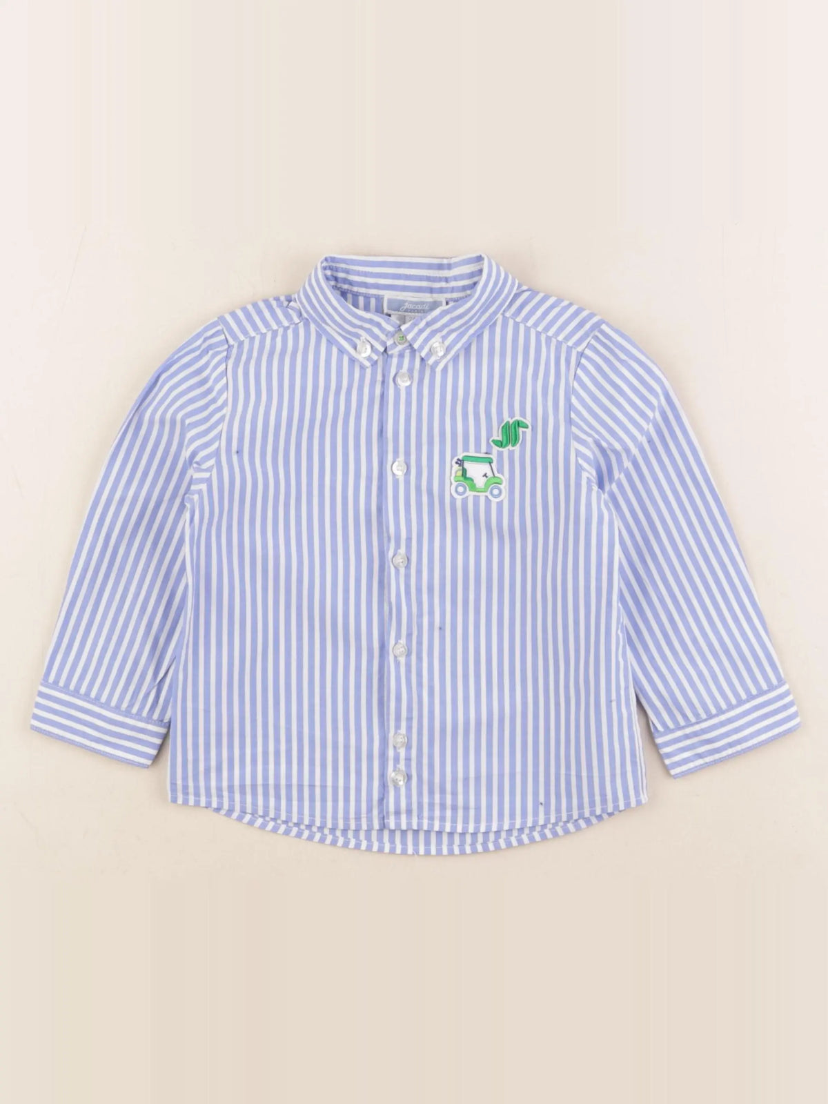 Jacadi - chemise blanc, bleu - 24 mois