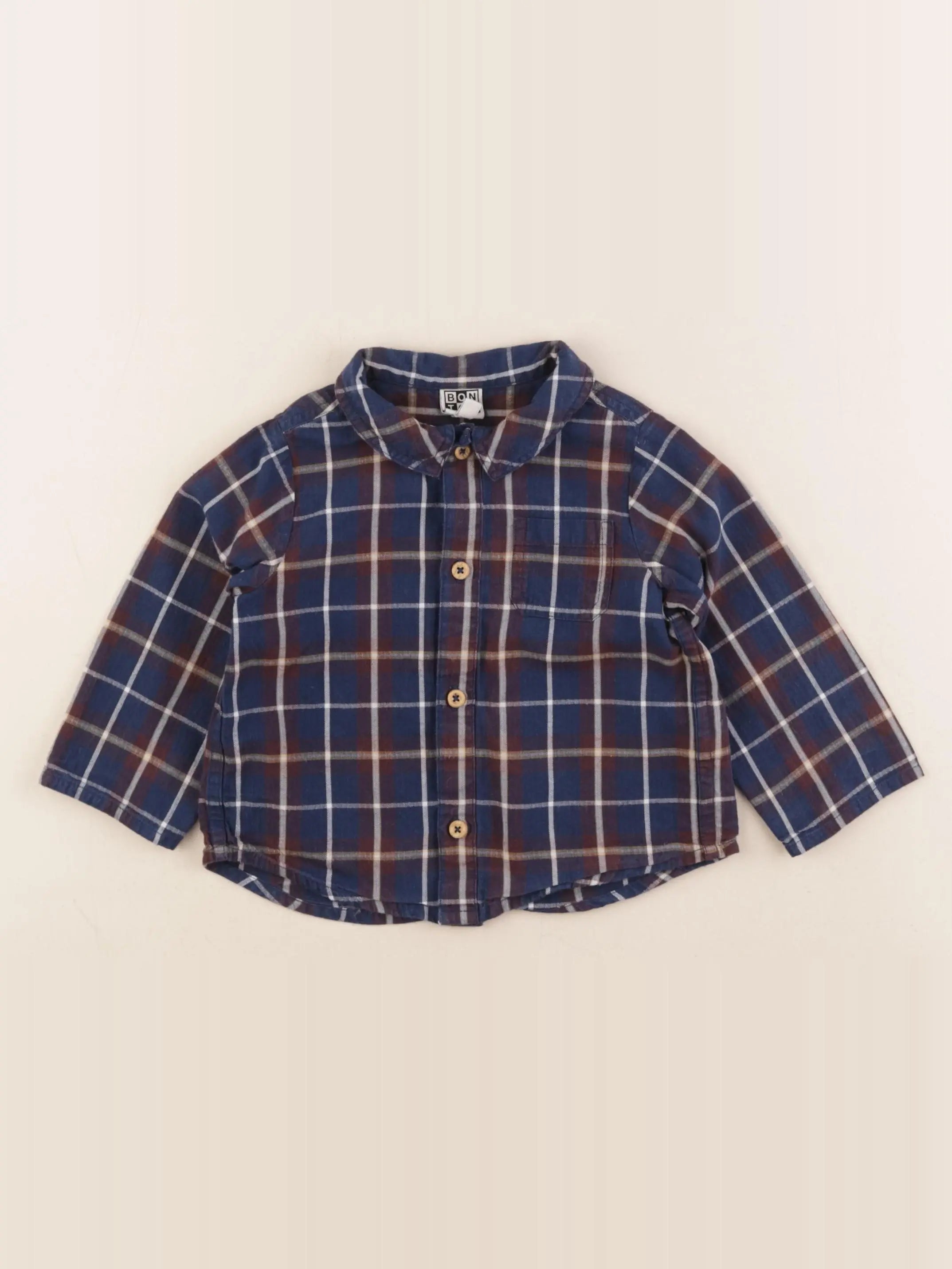 Bonton - chemise bleu - 2 ans