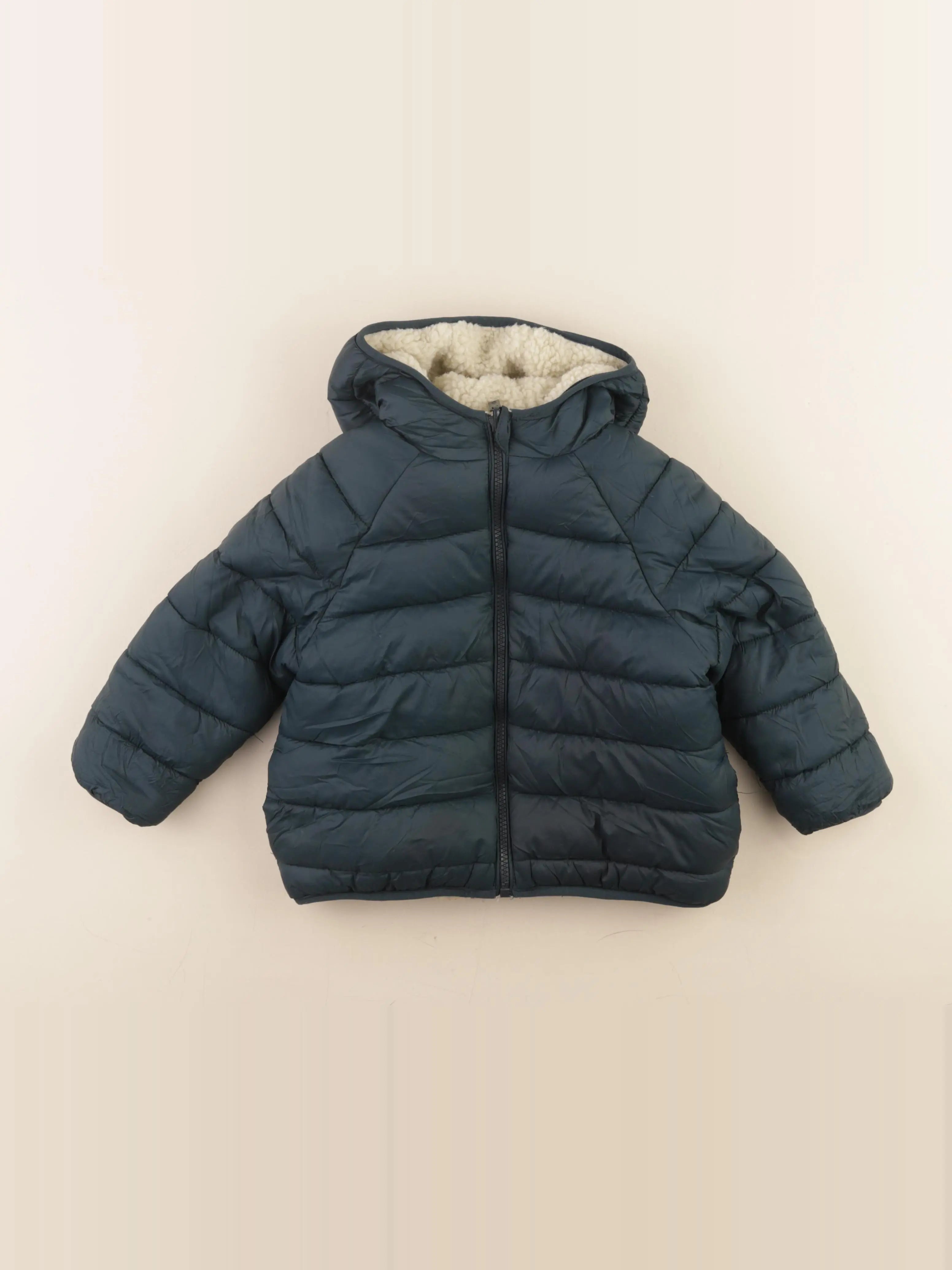 Vertbaudet - doudoune réversible beige, vert - 3 ans