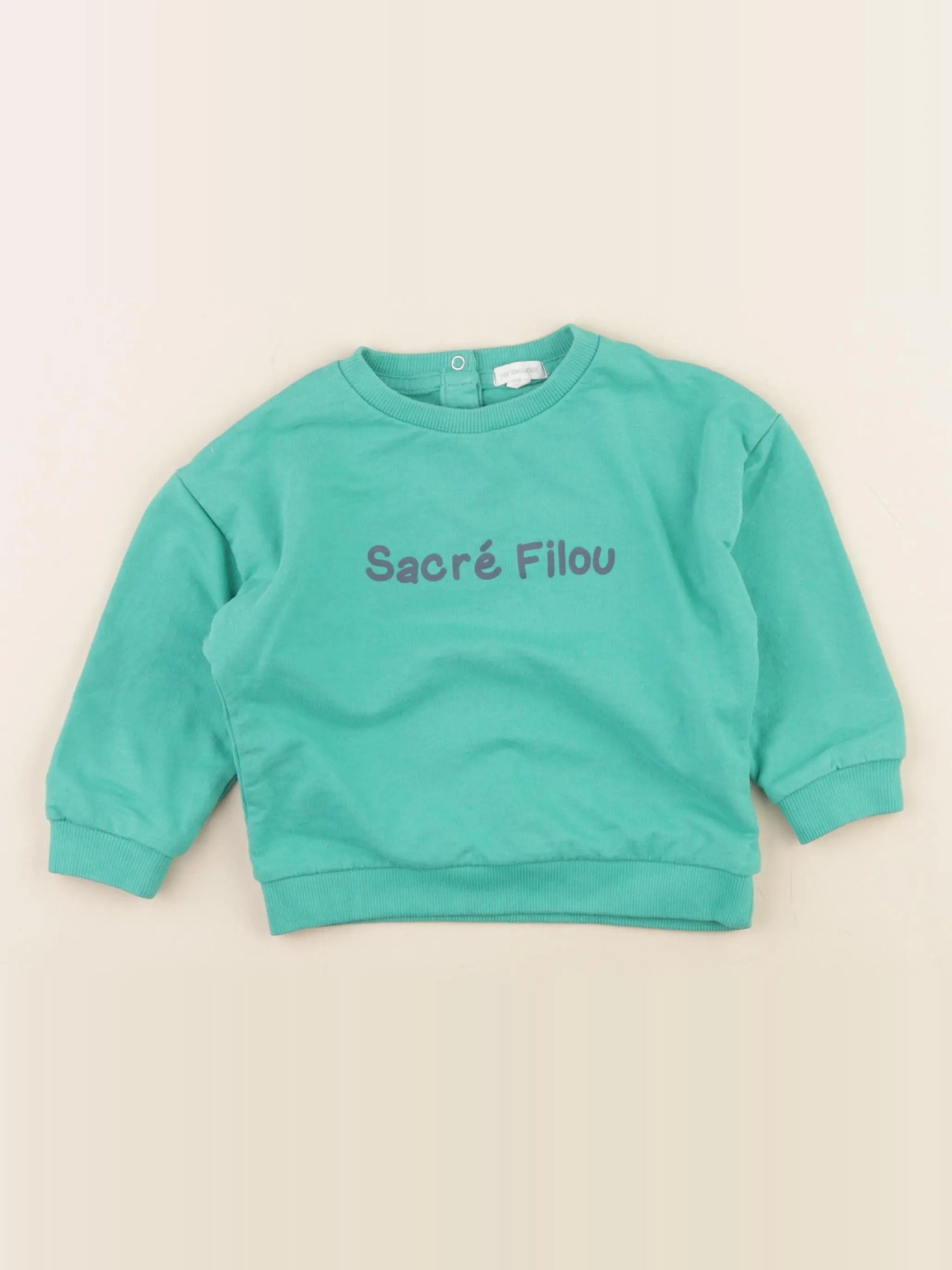Vertbaudet - sweat vert - 24 mois